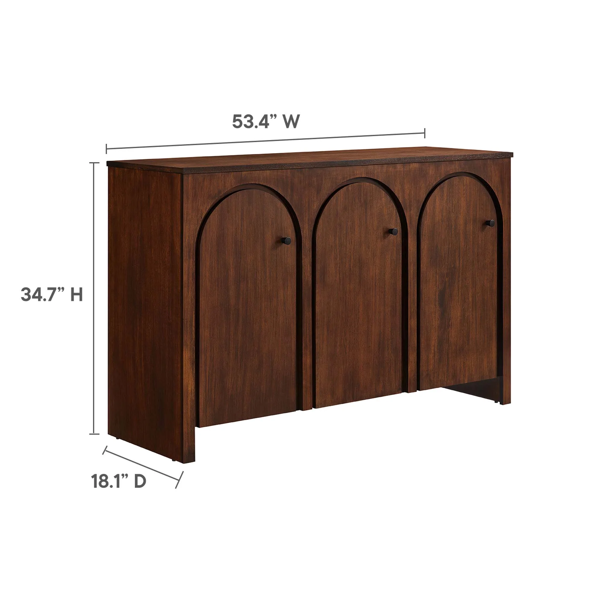 Appia 3-Door Arched Door Sideboard Storage Cabinet by Modway - Image 3