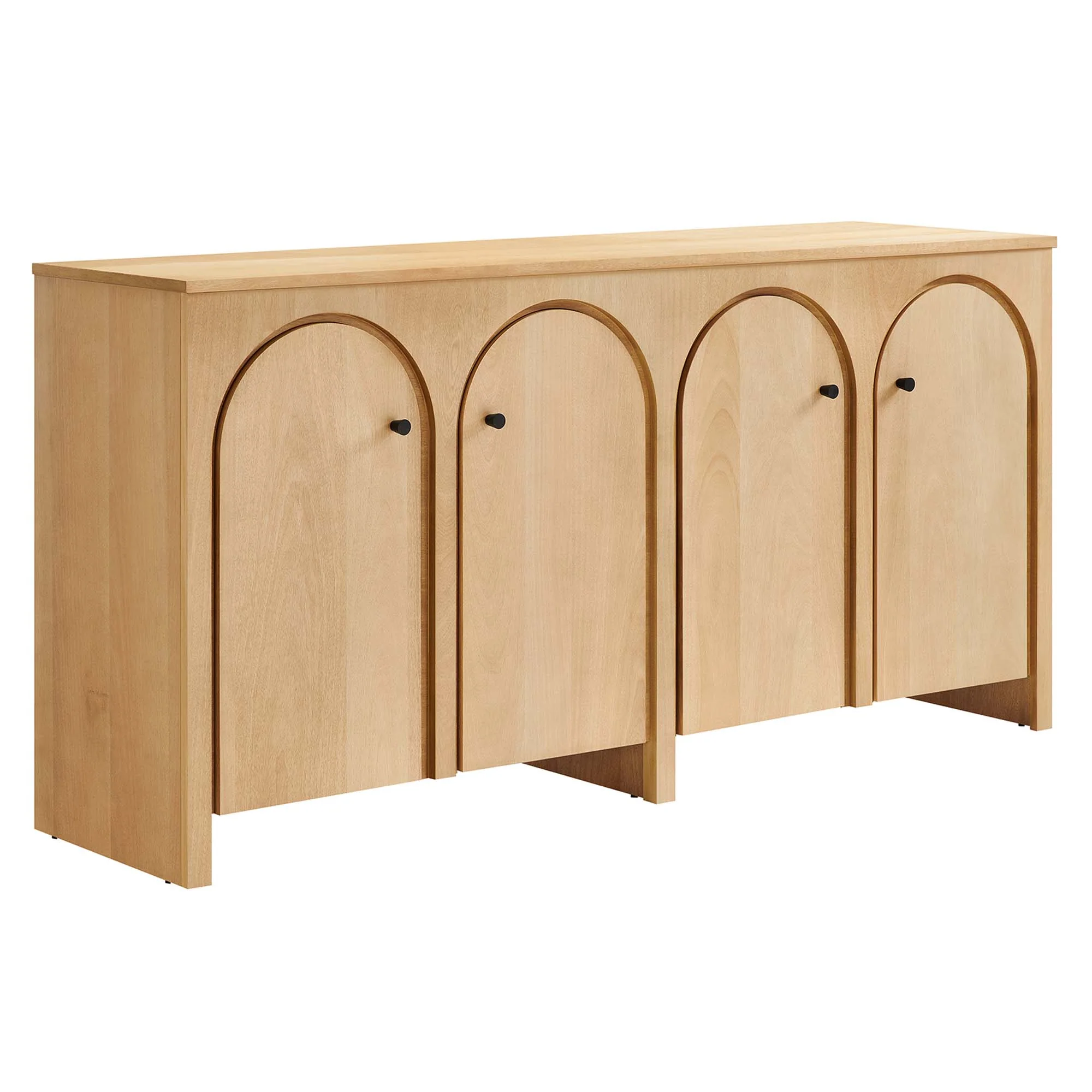 Appia Wood Grain 4-Door Sideboard Storage Cabinet by Modway - Image 14