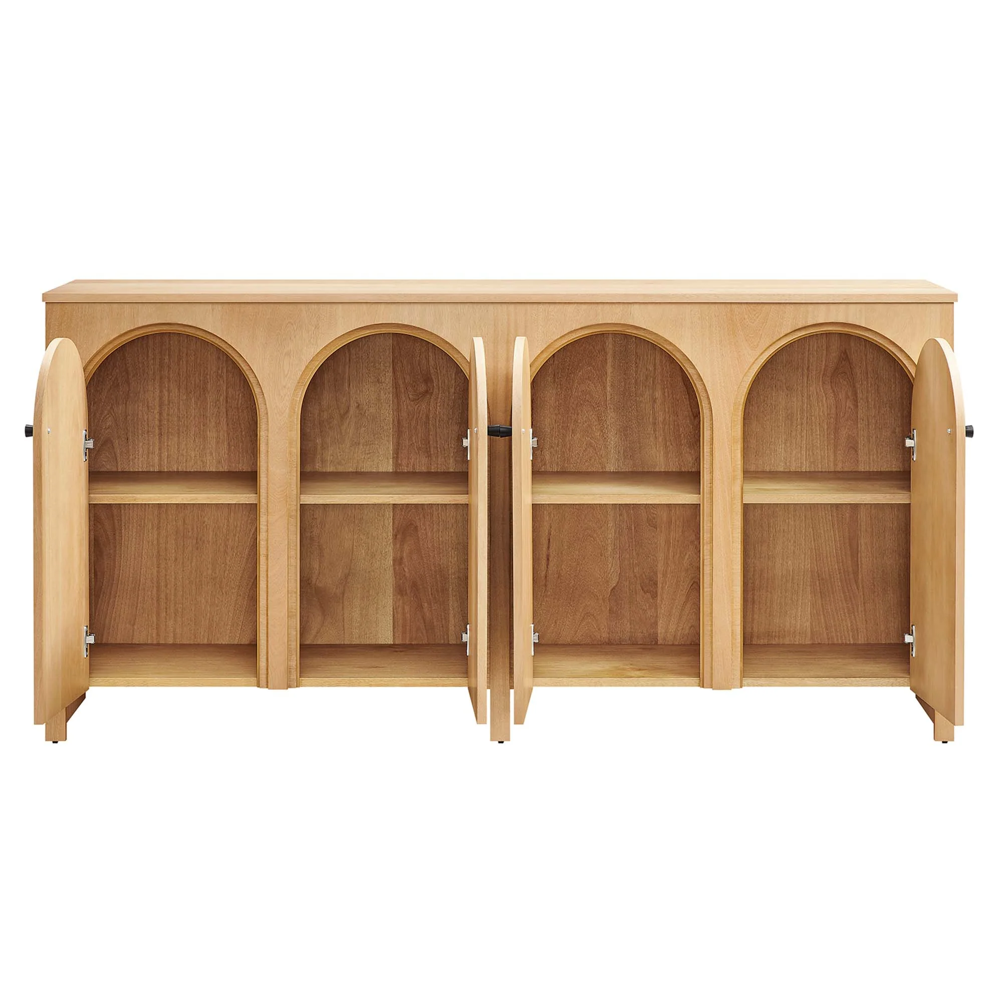 Appia Wood Grain 4-Door Sideboard Storage Cabinet by Modway - Image 9