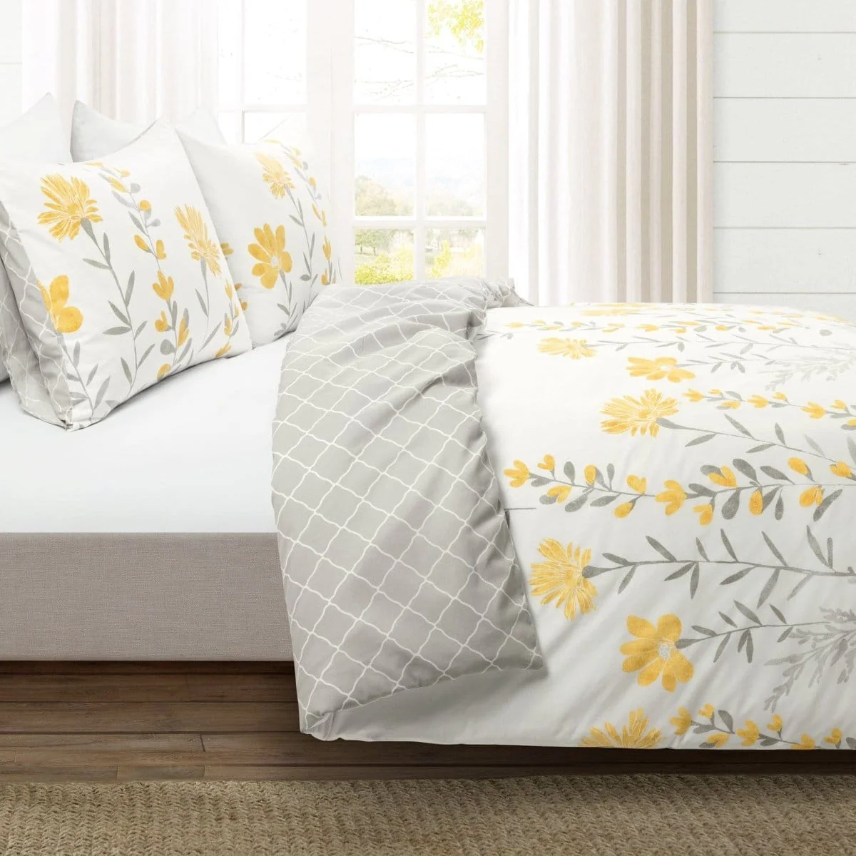 Aprile Reversible Cotton Duvet Cover 3 Piece Set - Image 2