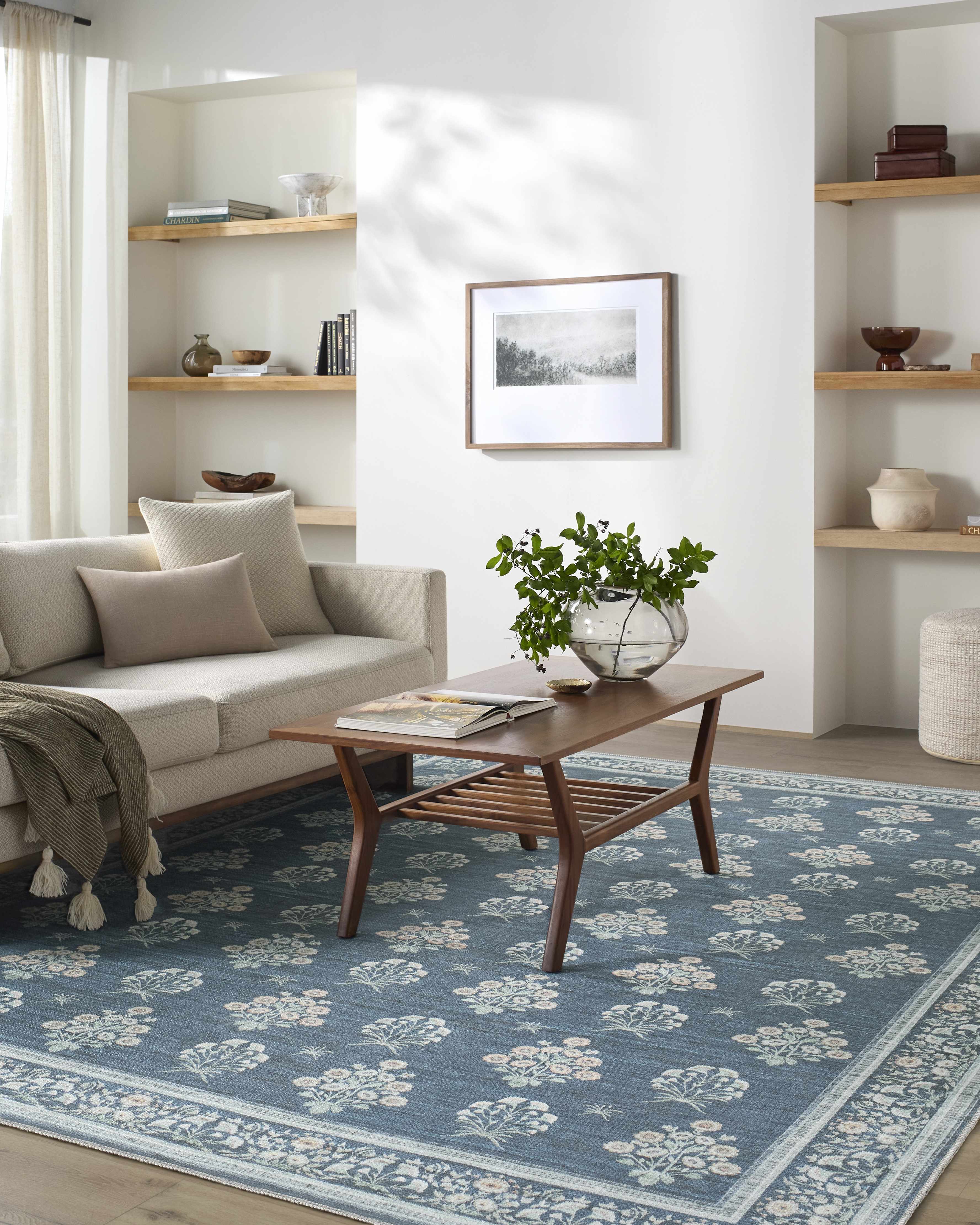 Aquene Denim Washable Area Rug - Image 2