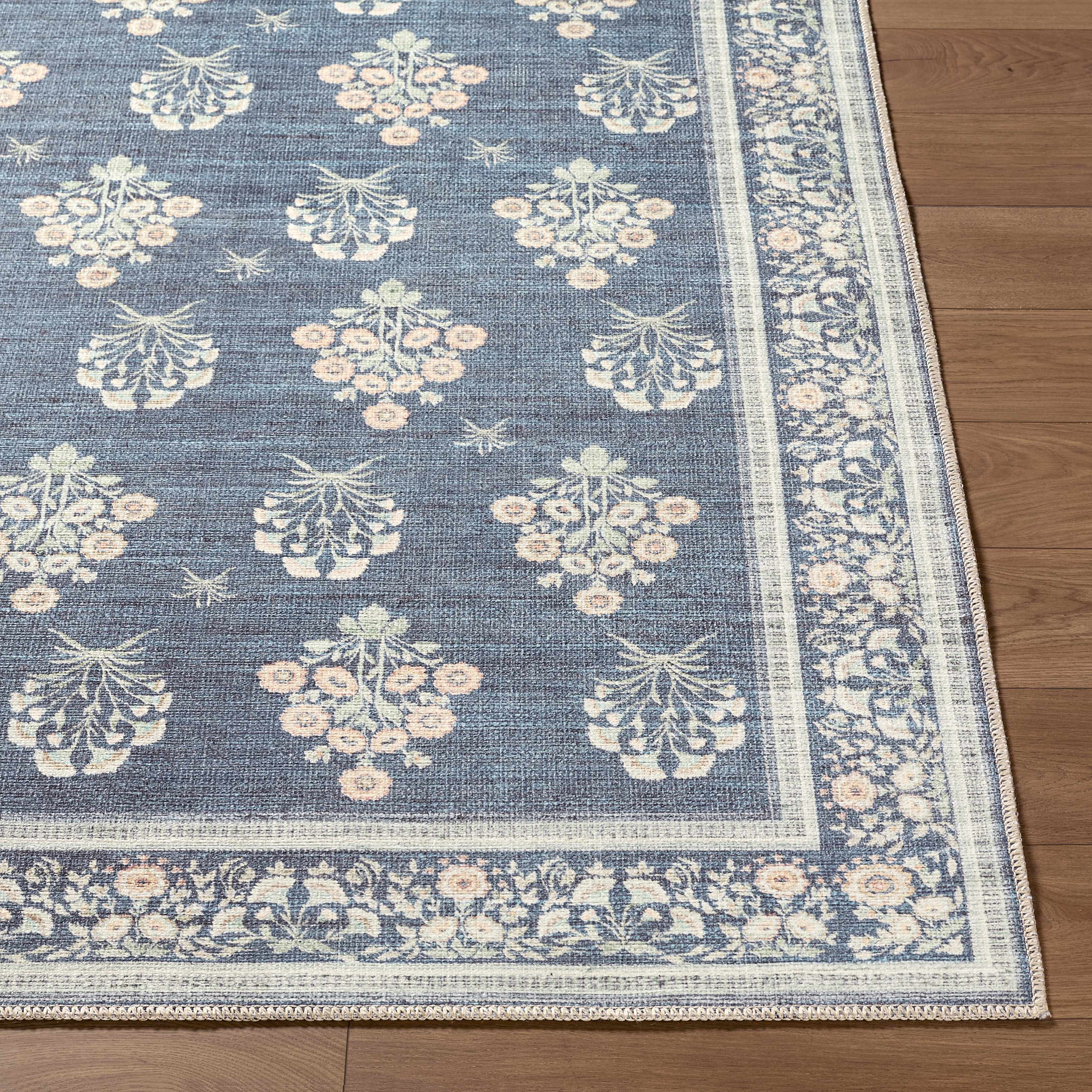 Aquene Denim Washable Area Rug - Image 3
