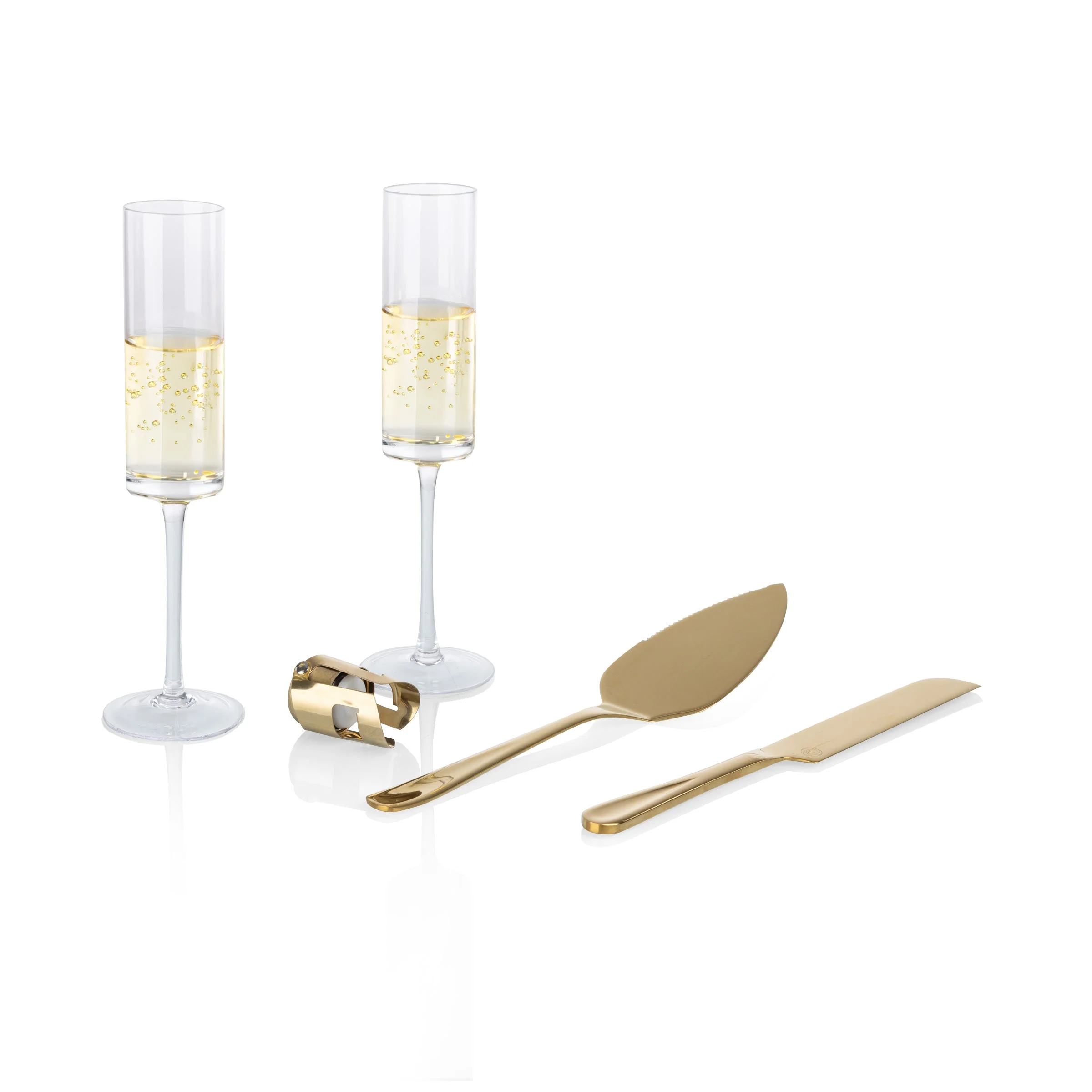 Arbane Champagne Glass Set with Cake Knife - Image 14