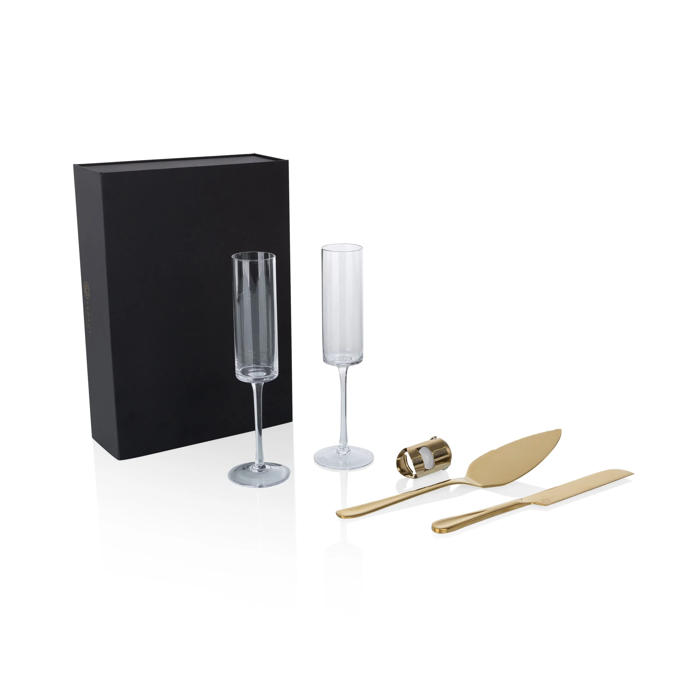 Arbane Champagne Glass Set with Cake Knife - Image 3
