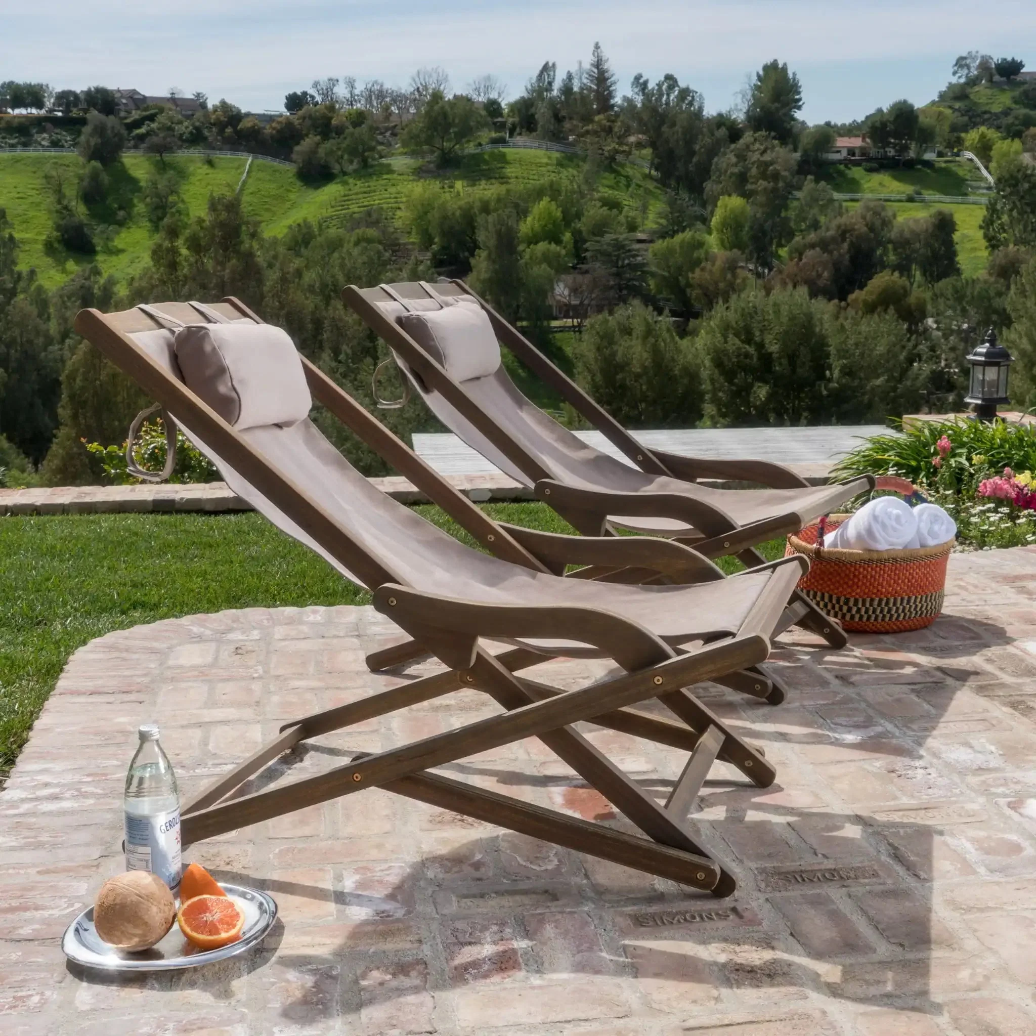 Arcadia - Outdoor Sling Chair With Pillow - Image 4