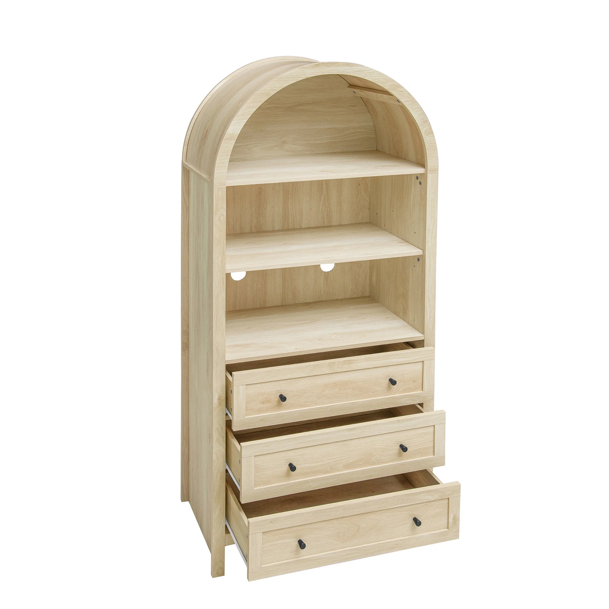 Arched Kitchen Pantry Modern Farmhouse Wood Kitchen Storage Cabinet - Image 14