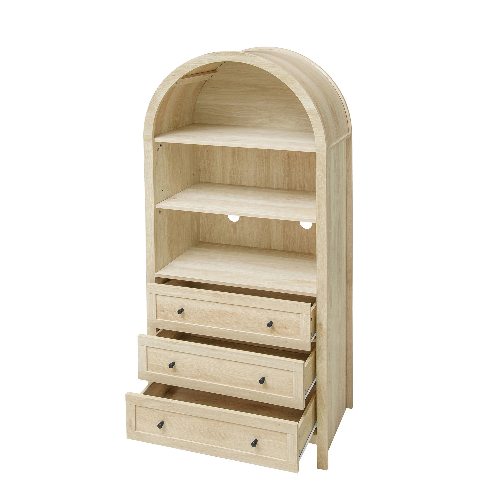 Arched Kitchen Pantry Modern Farmhouse Wood Kitchen Storage Cabinet - Image 15