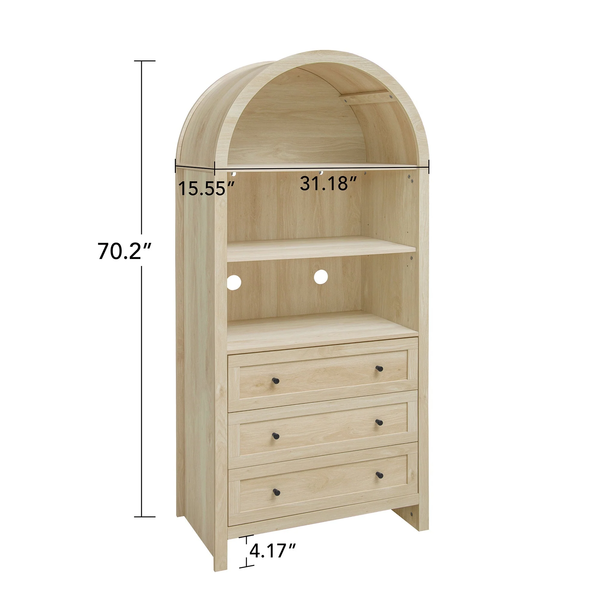 Arched Kitchen Pantry Modern Farmhouse Wood Kitchen Storage Cabinet - Image 3