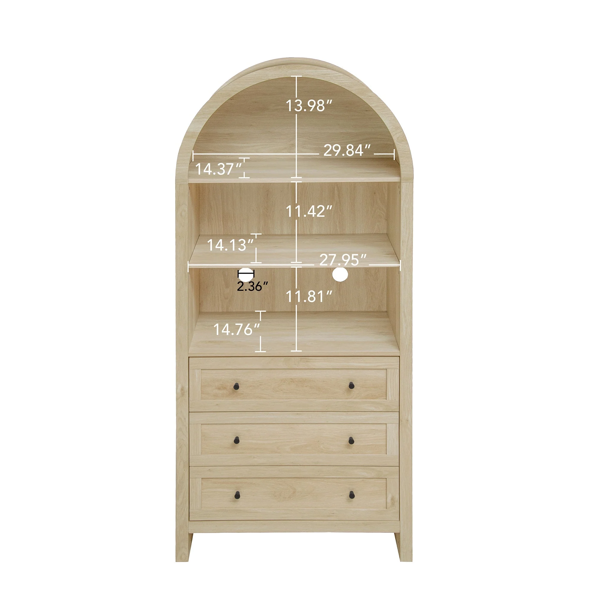 Arched Kitchen Pantry Modern Farmhouse Wood Kitchen Storage Cabinet - Image 6