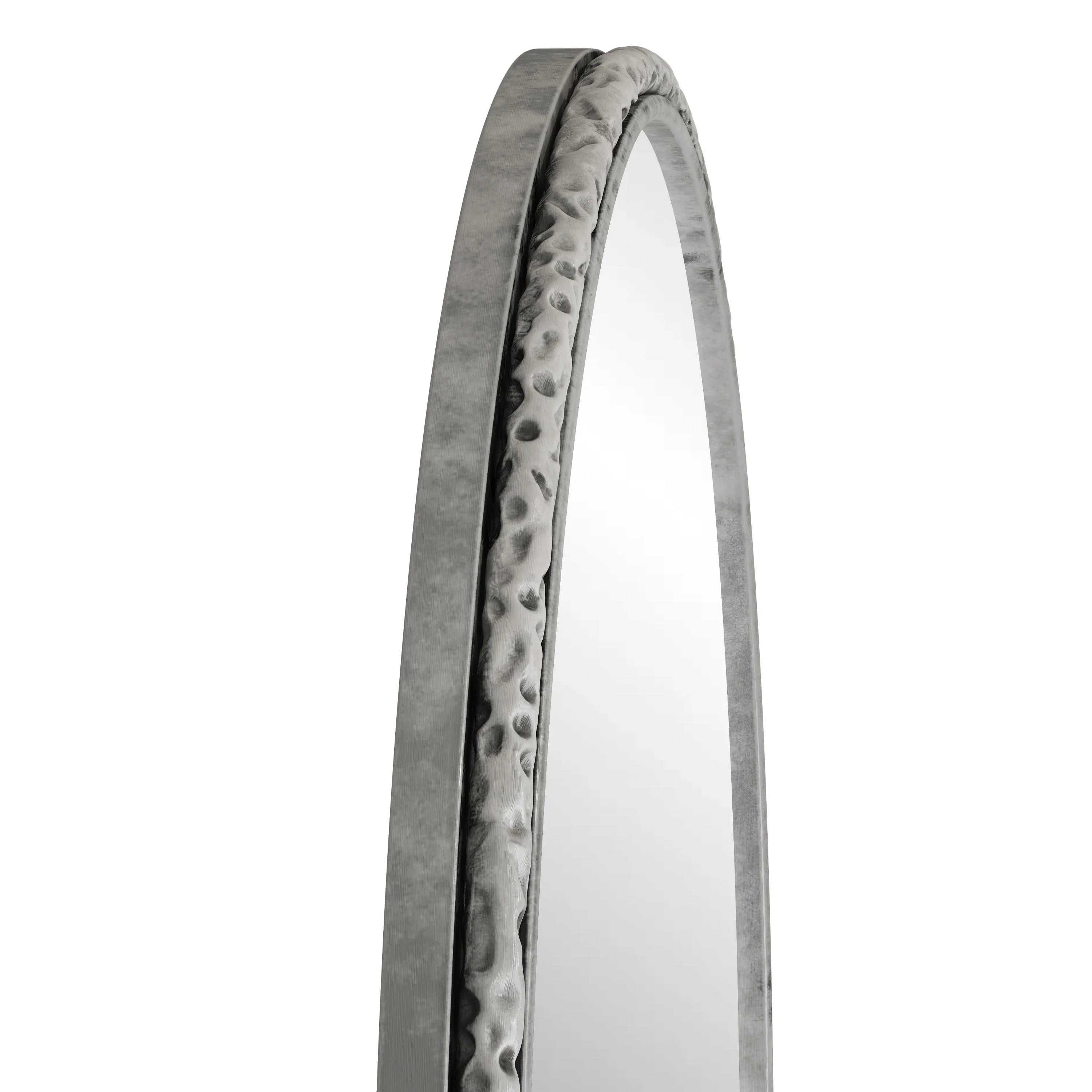 Arched Silver Wall Mirror with Tempered Glass Metal Frame - Image 9