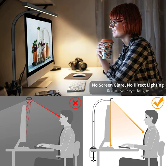 Architect Desk Lamp with Adjustable Arm and 31.5-Inch LED Light Bar – Glare-Reducing Modern Clamp Design for Optimal Workspace Lighting - Image 4