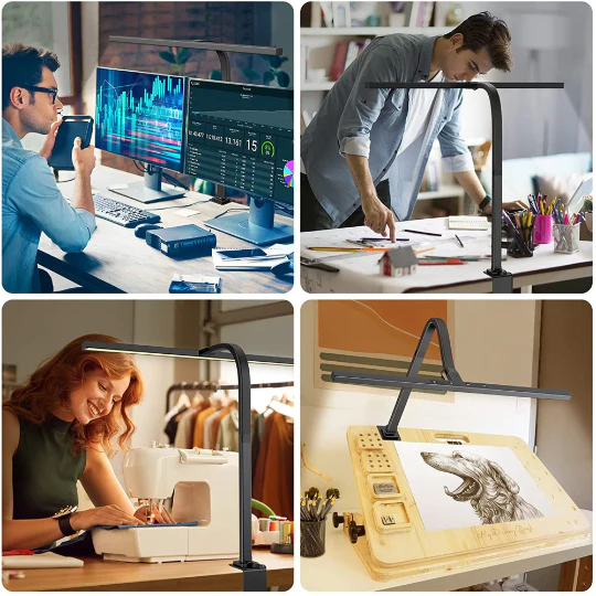 Architect Desk Lamp with Adjustable Arm and 31.5-Inch LED Light Bar – Glare-Reducing Modern Clamp Design for Optimal Workspace Lighting - Image 6