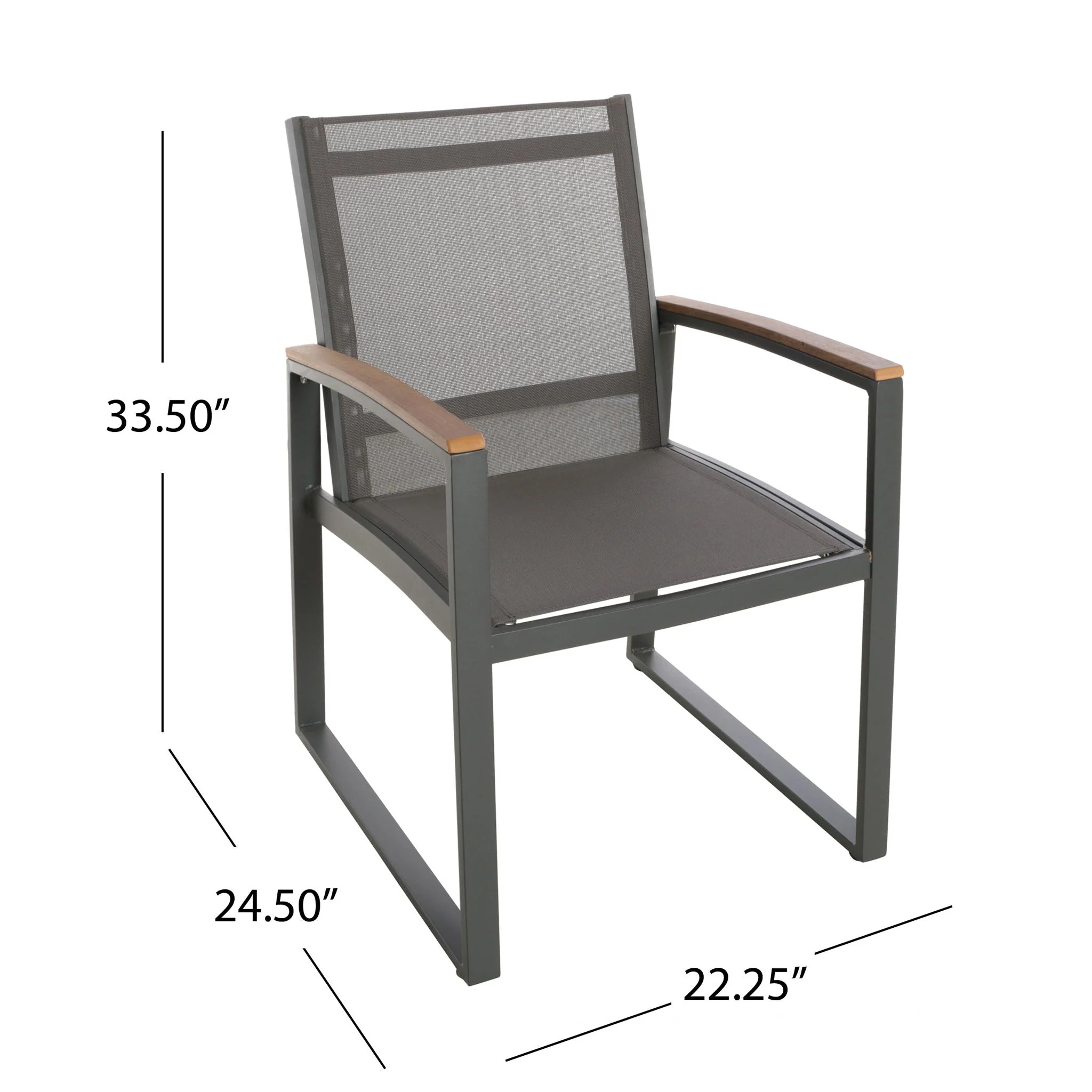 Aresha Metal Outdoor Dining Armchair (Set of 2) - Gray - Image 3