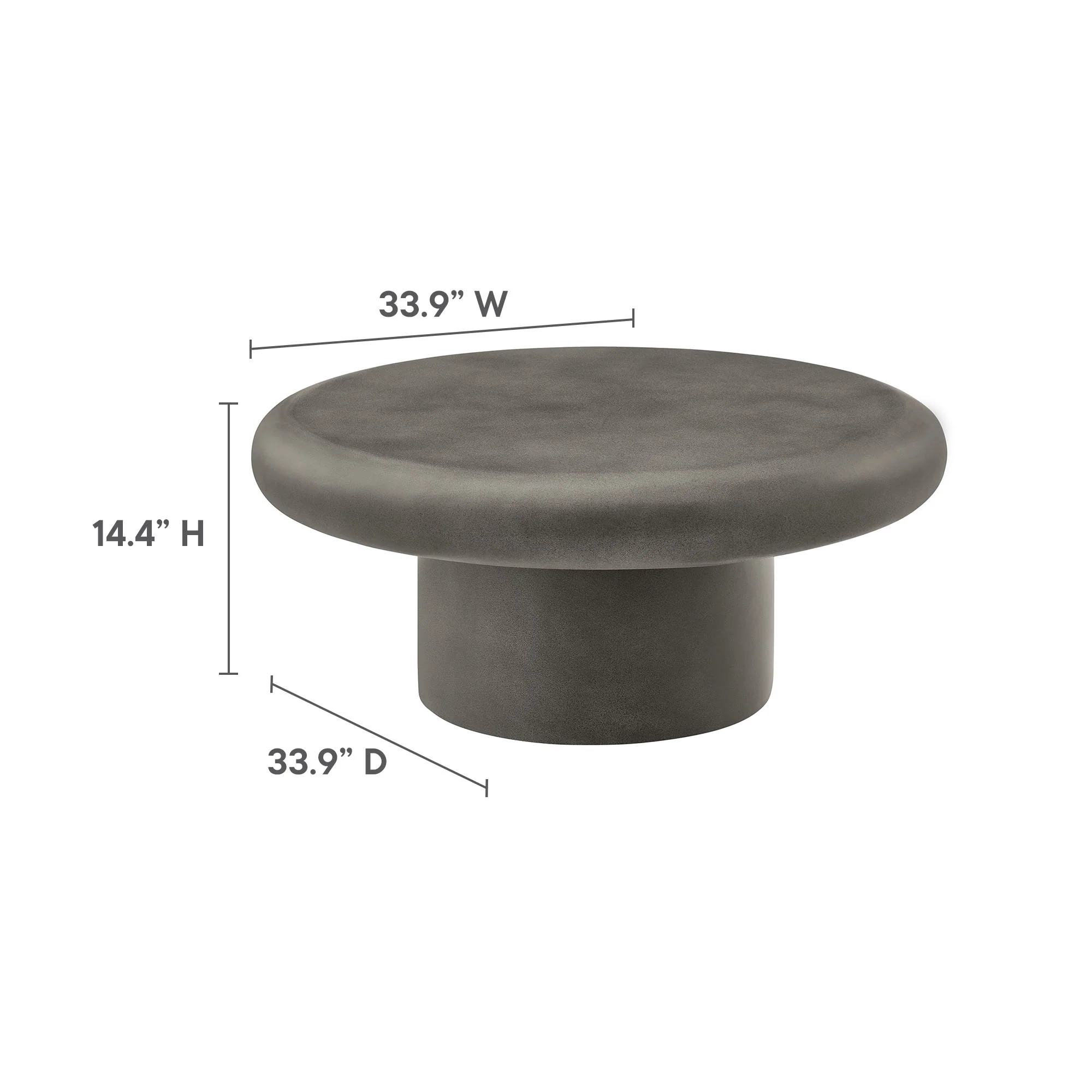 Argos Indoor - Outdoor Patio Concrete Round Coffee Table by Modway - Image 2