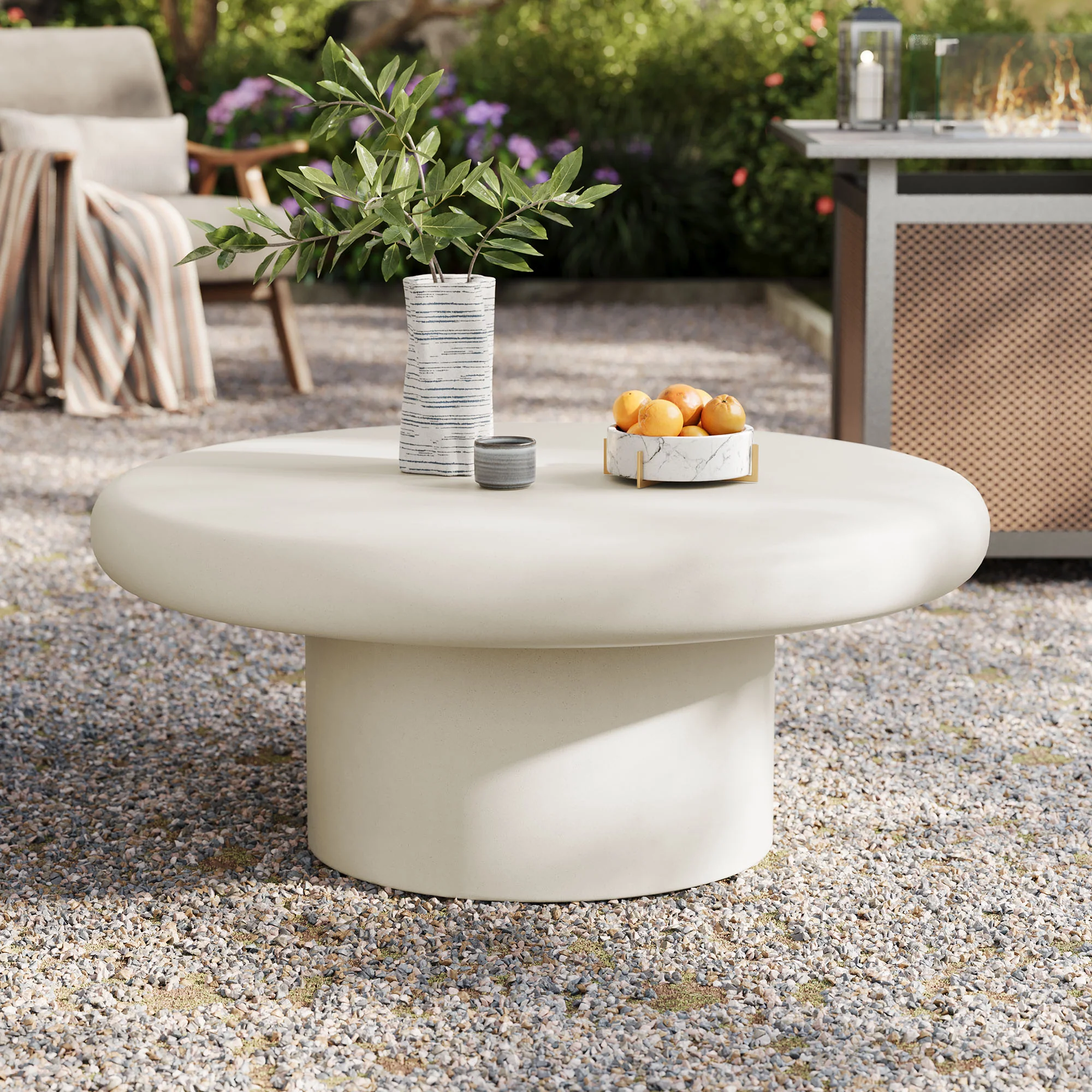 Argos Indoor - Outdoor Patio Concrete Round Coffee Table by Modway - Image 8
