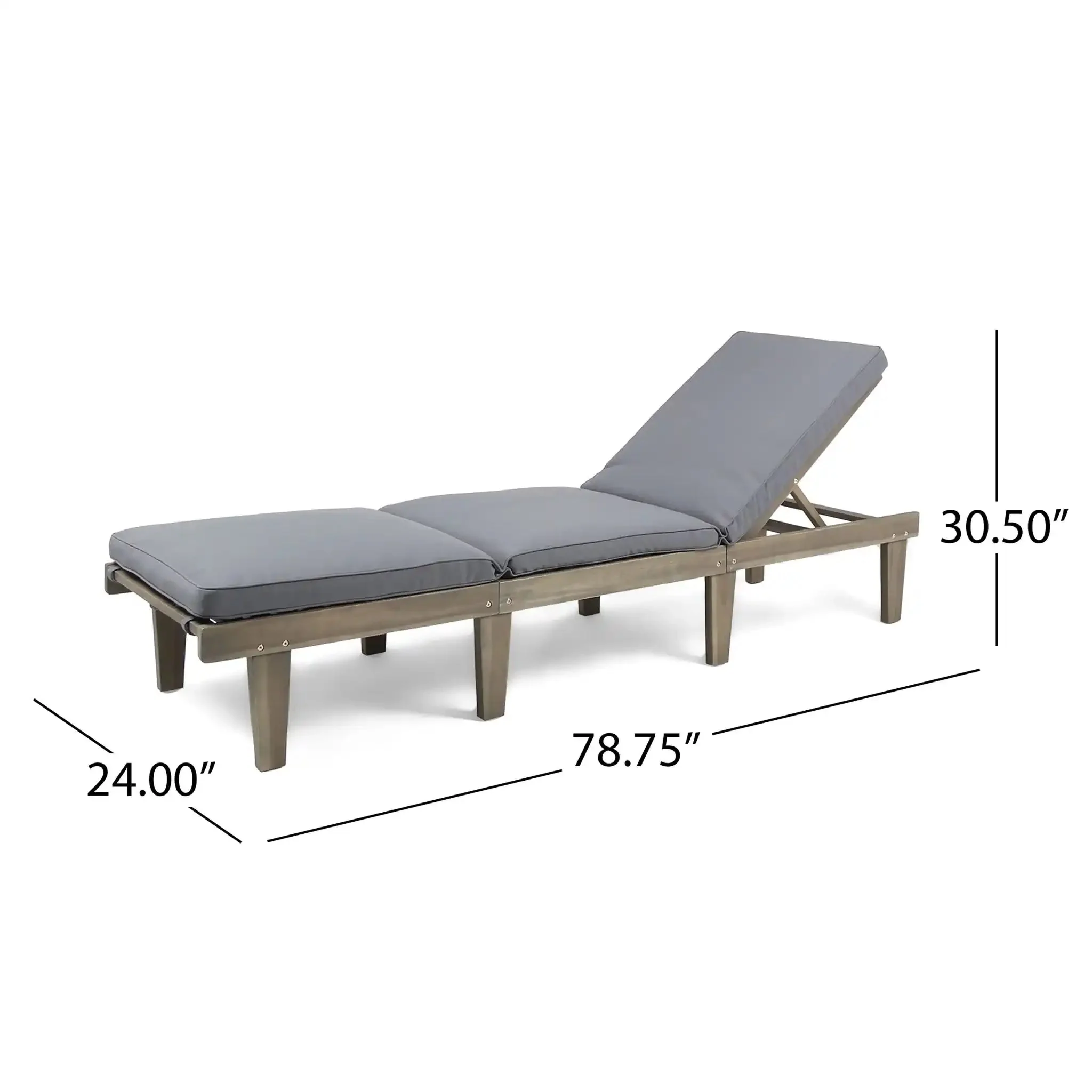 Ariana - Wood Chaise Lounge With Cushion - Image 4