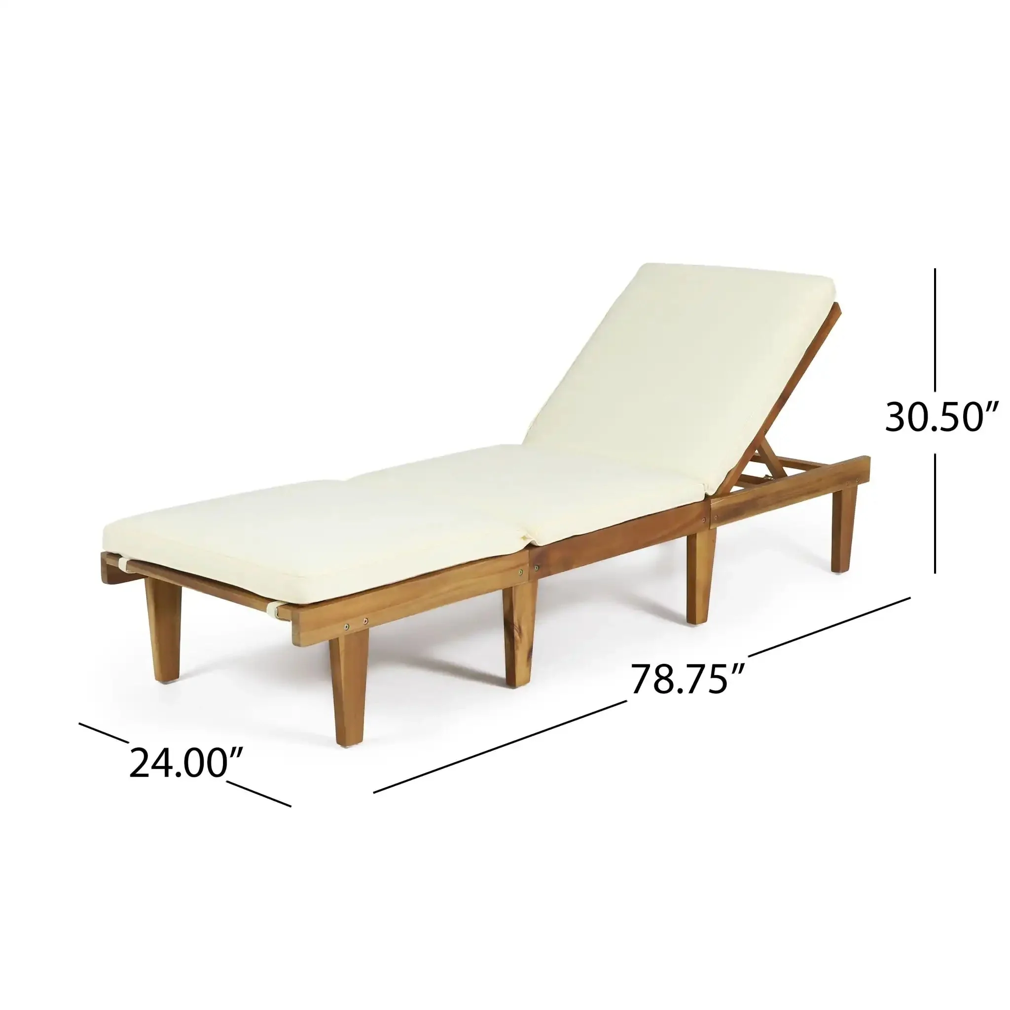 Ariana - Wood Chaise Lounge With Cushion - Image 7