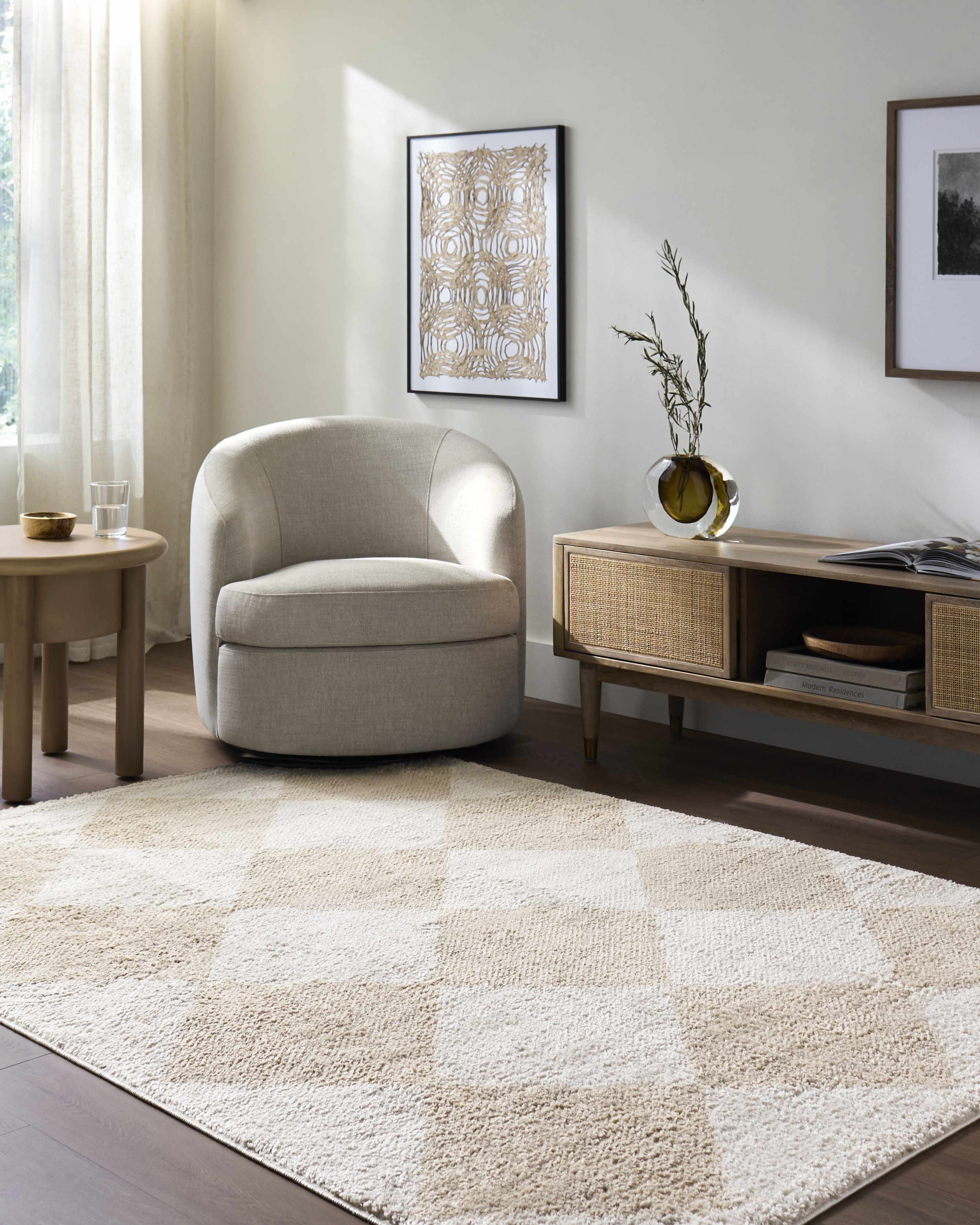 Arilla Beige Washable Diamond Area Rug - Image 11