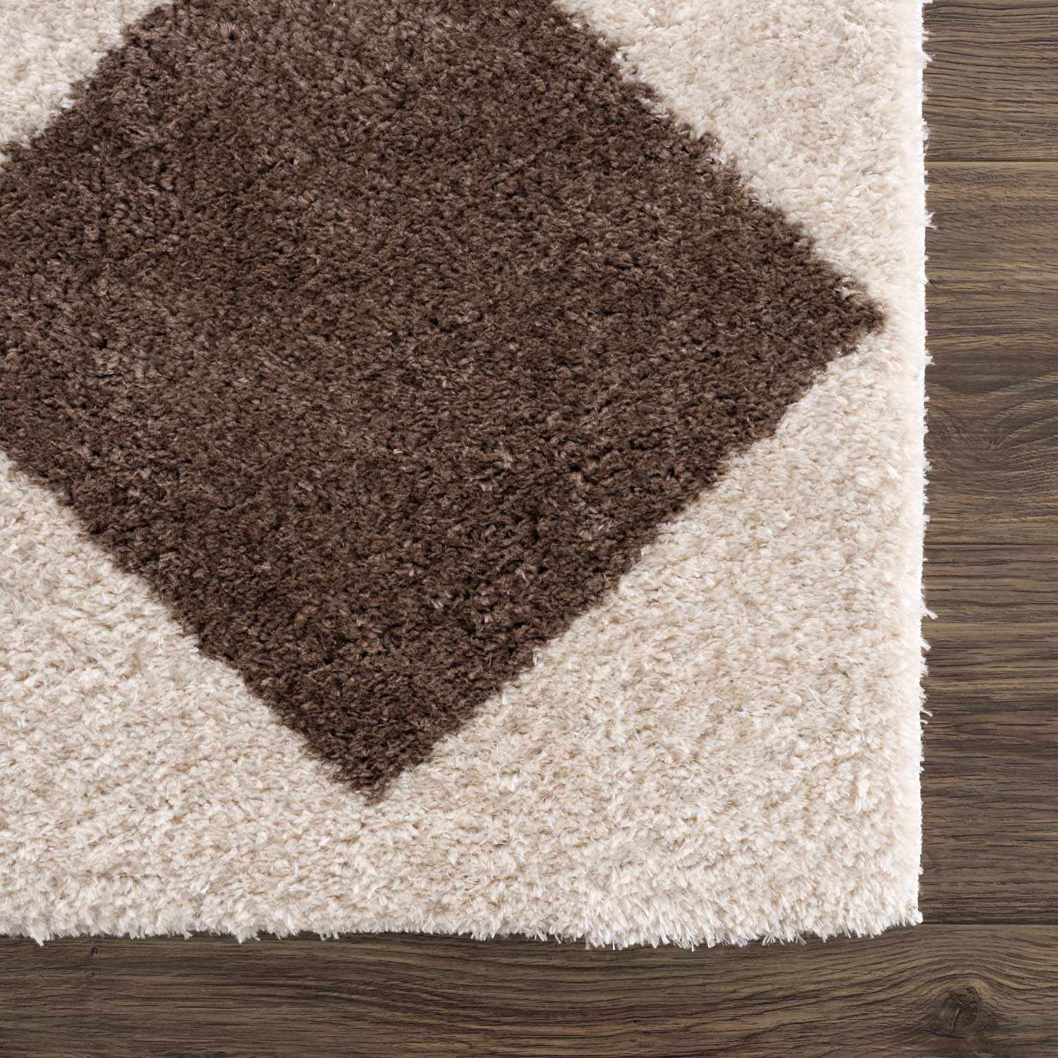 Arilla Brown Washable Diamond Area Rug - Image 4
