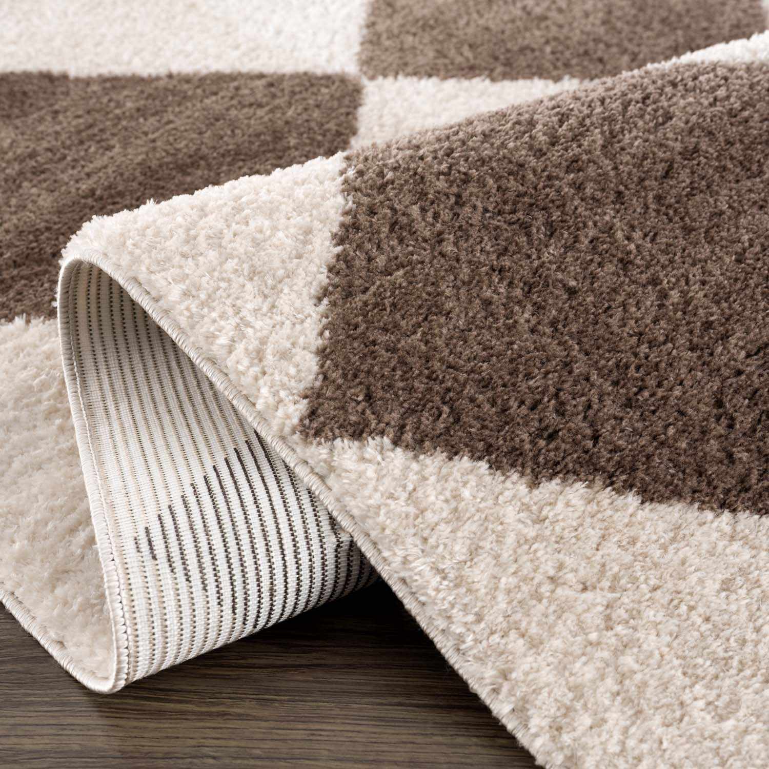 Arilla Brown Washable Diamond Area Rug - Image 6