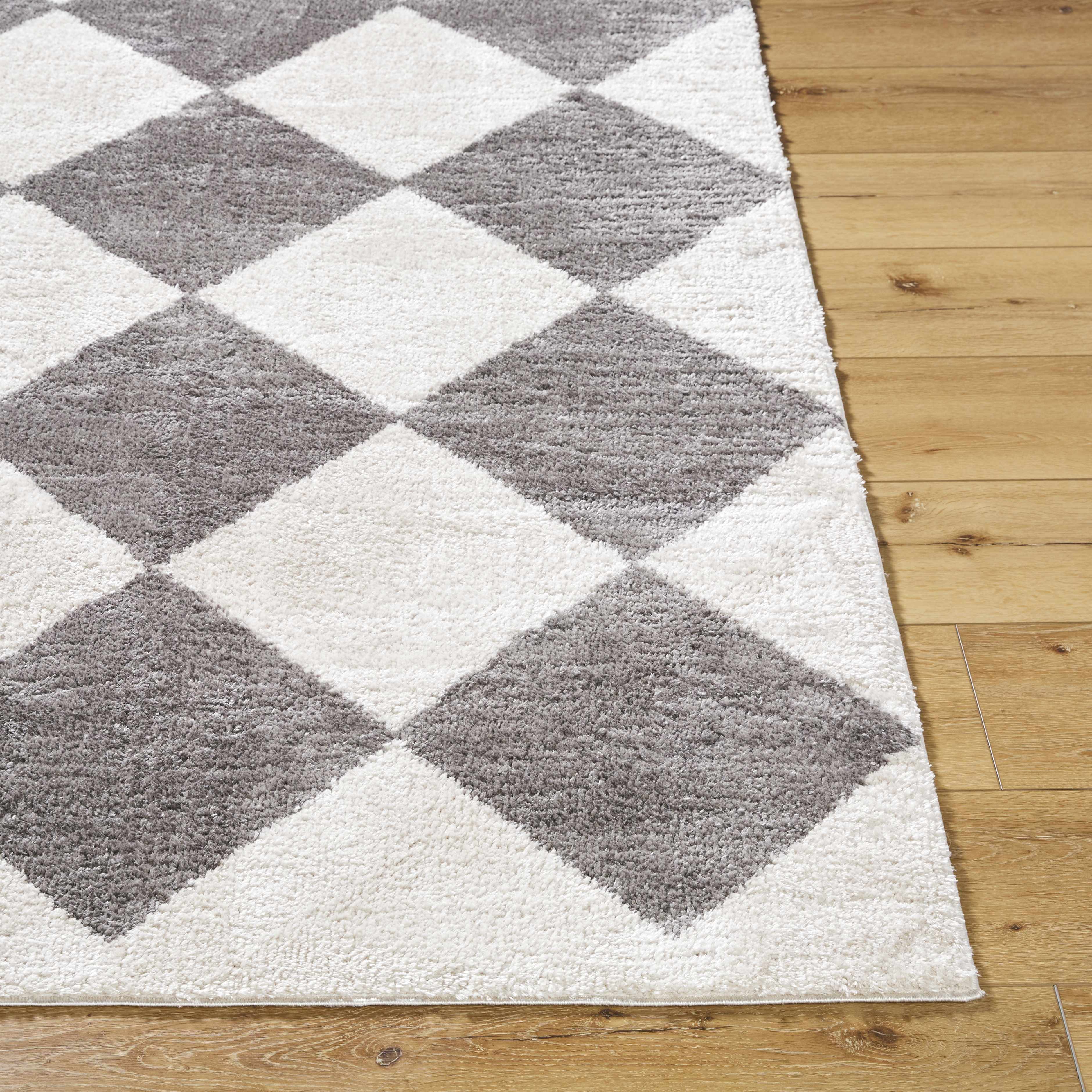 Arilla Diamond Checkered Washable Area Rug - Image 3