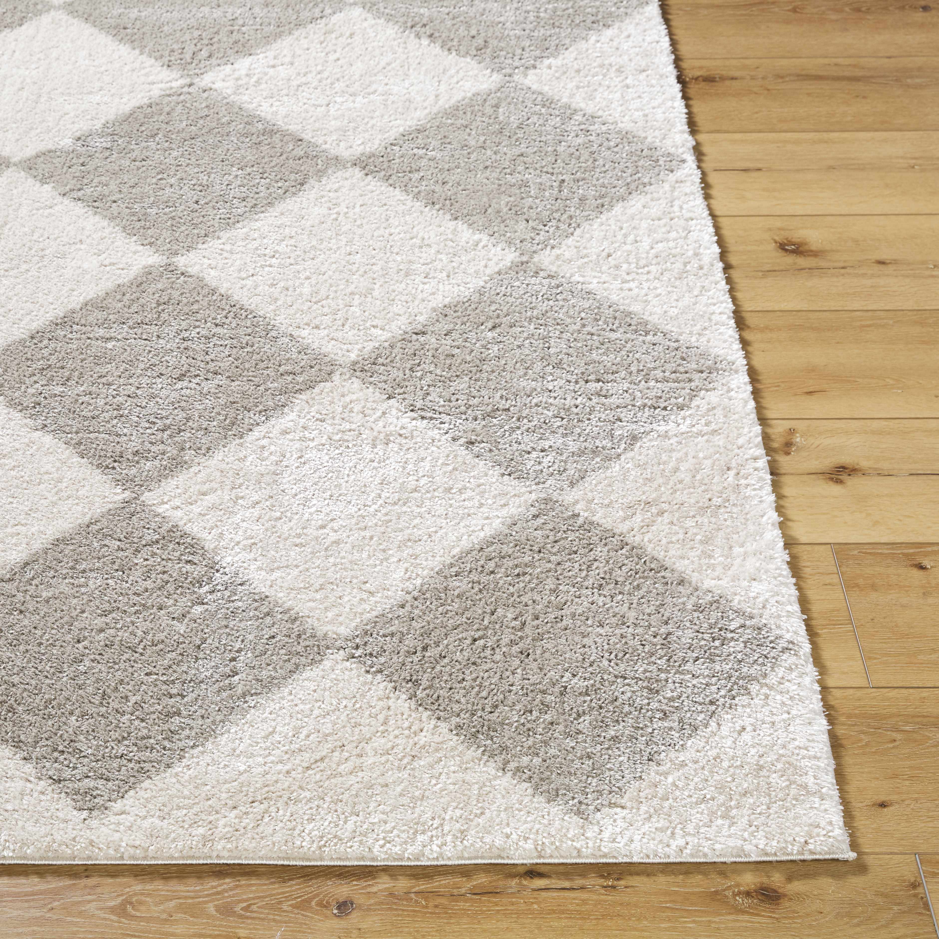 Arilla Gray Washable Diamond Area Rug - Image 12