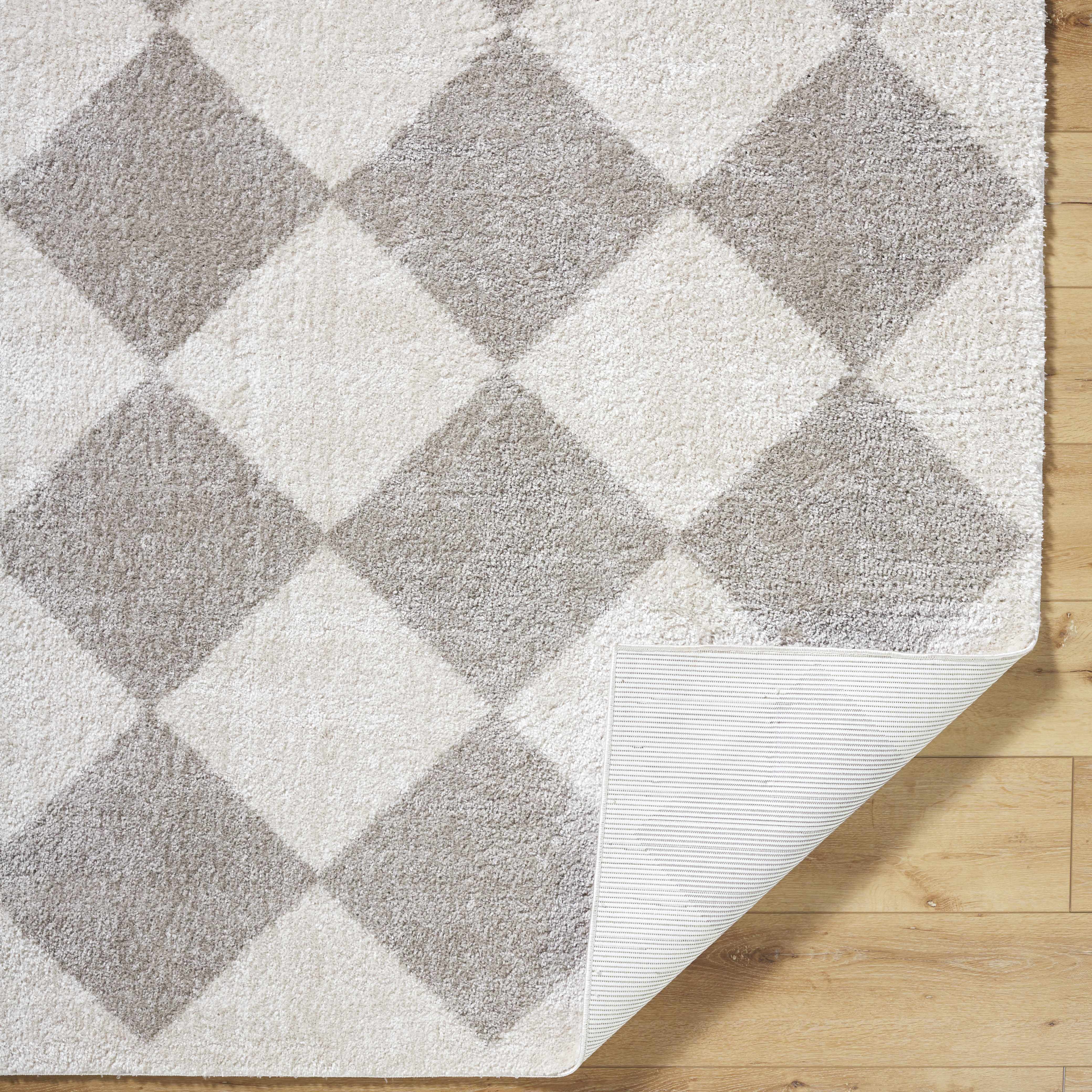 Arilla Gray Washable Diamond Area Rug - Image 13