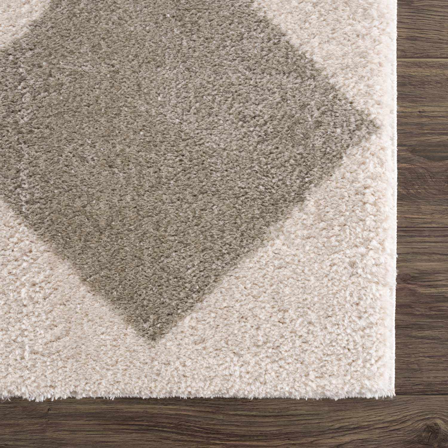 Arilla Gray Washable Diamond Area Rug - Image 4