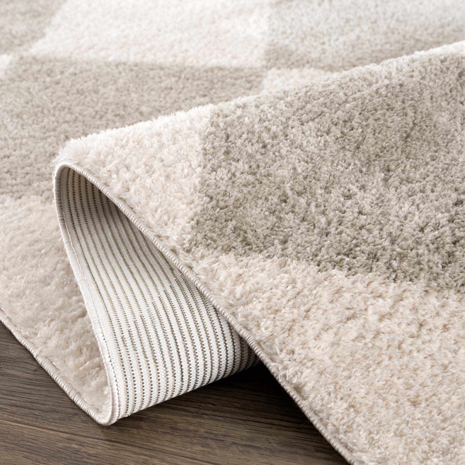 Arilla Gray Washable Diamond Area Rug - Image 5
