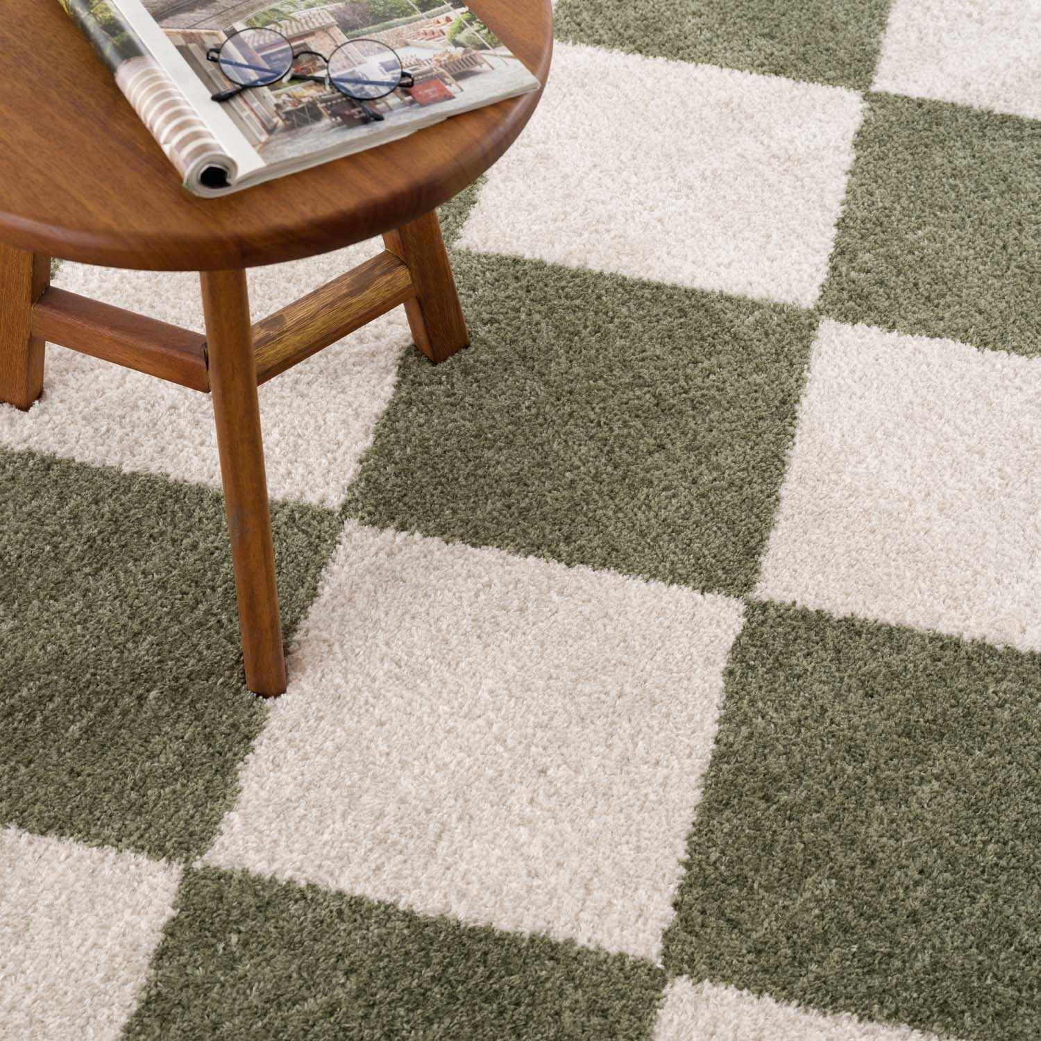 Arilla Green Washable Diamond Area Rug - Image 10