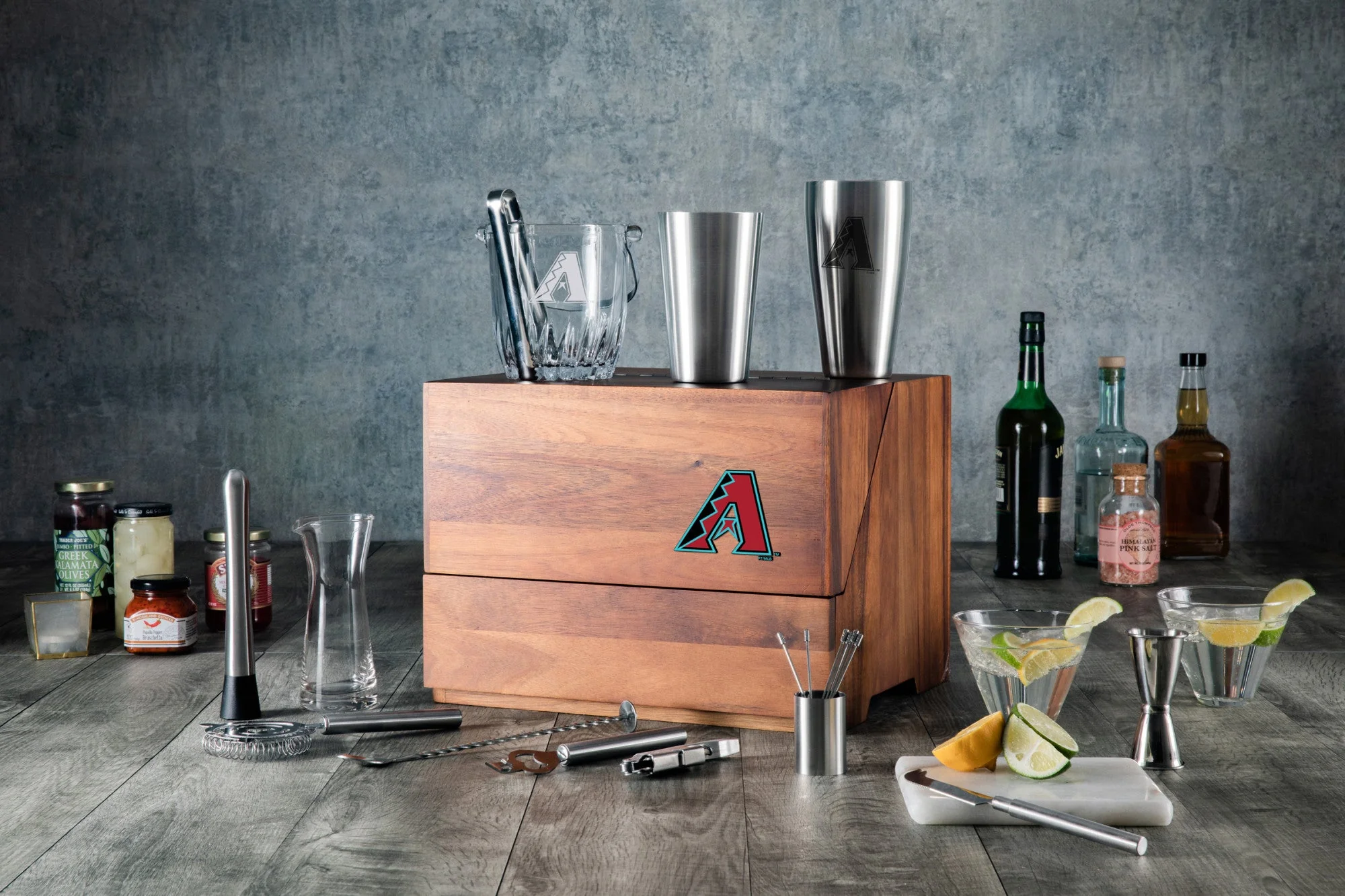 Arizona Diamondbacks - Madison Acacia Tabletop Bar Set - Image 2