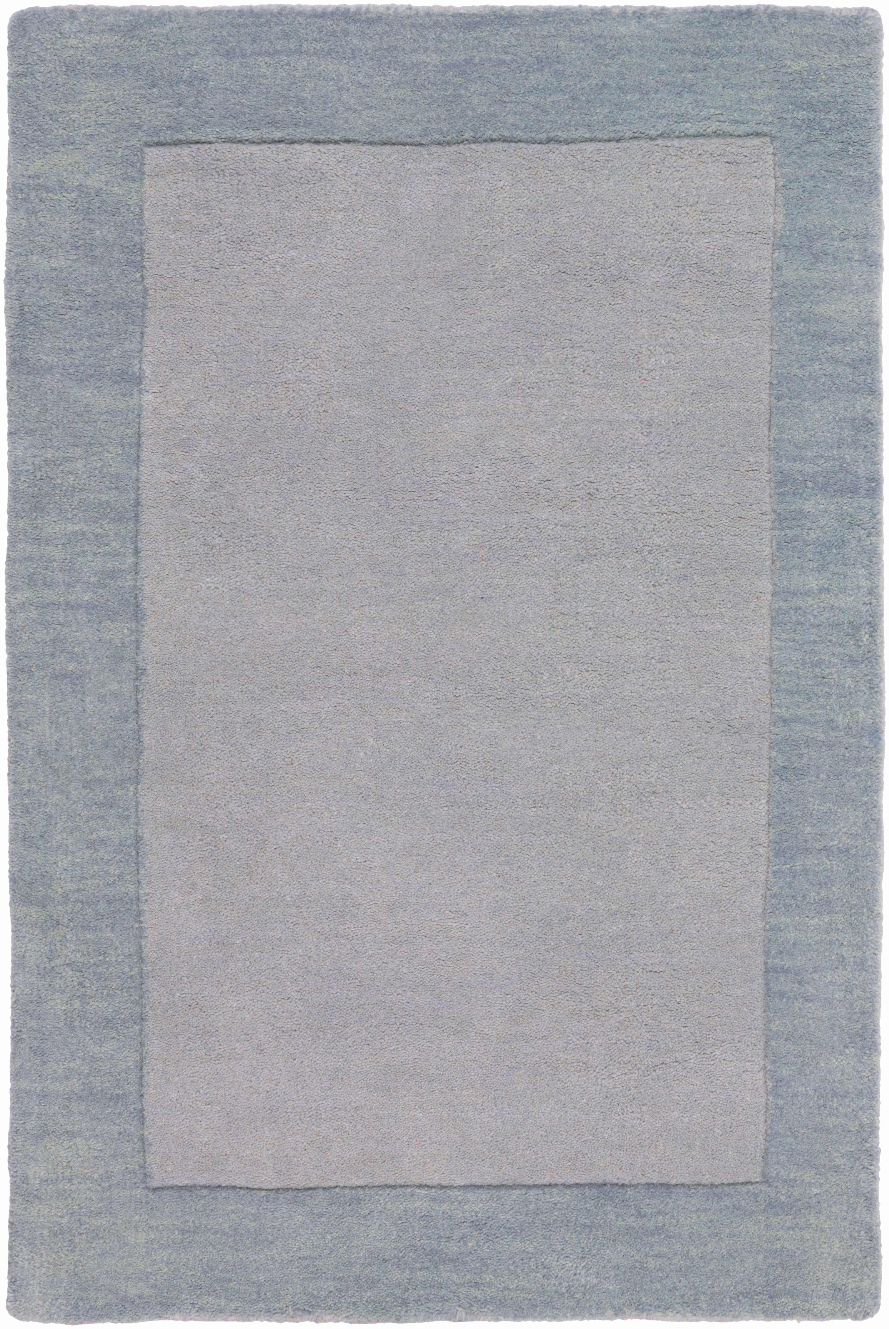 Arkabutla Solid Blue Bordered Wool Rug - Image 11