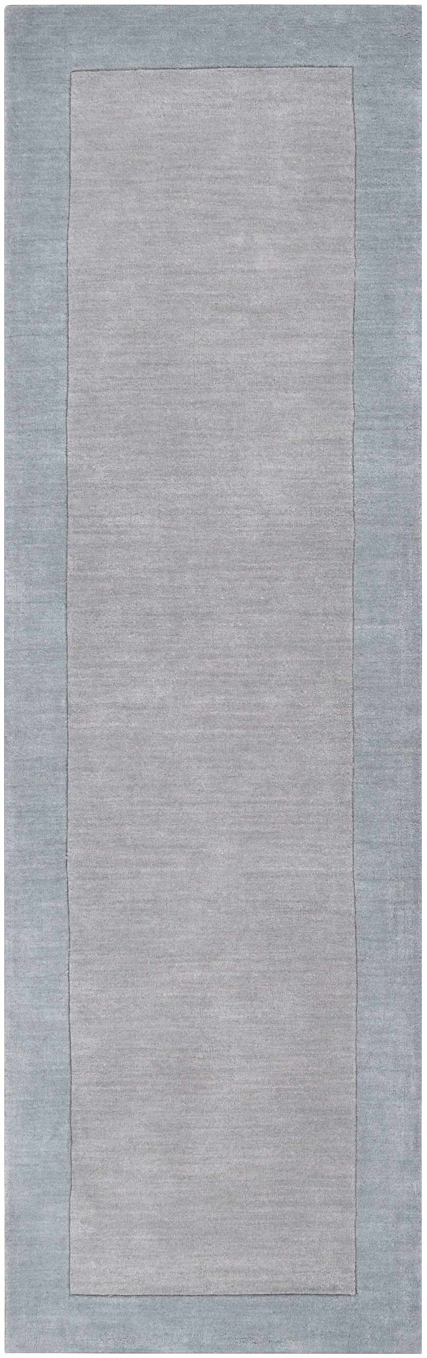 Arkabutla Solid Blue Bordered Wool Rug - Image 12