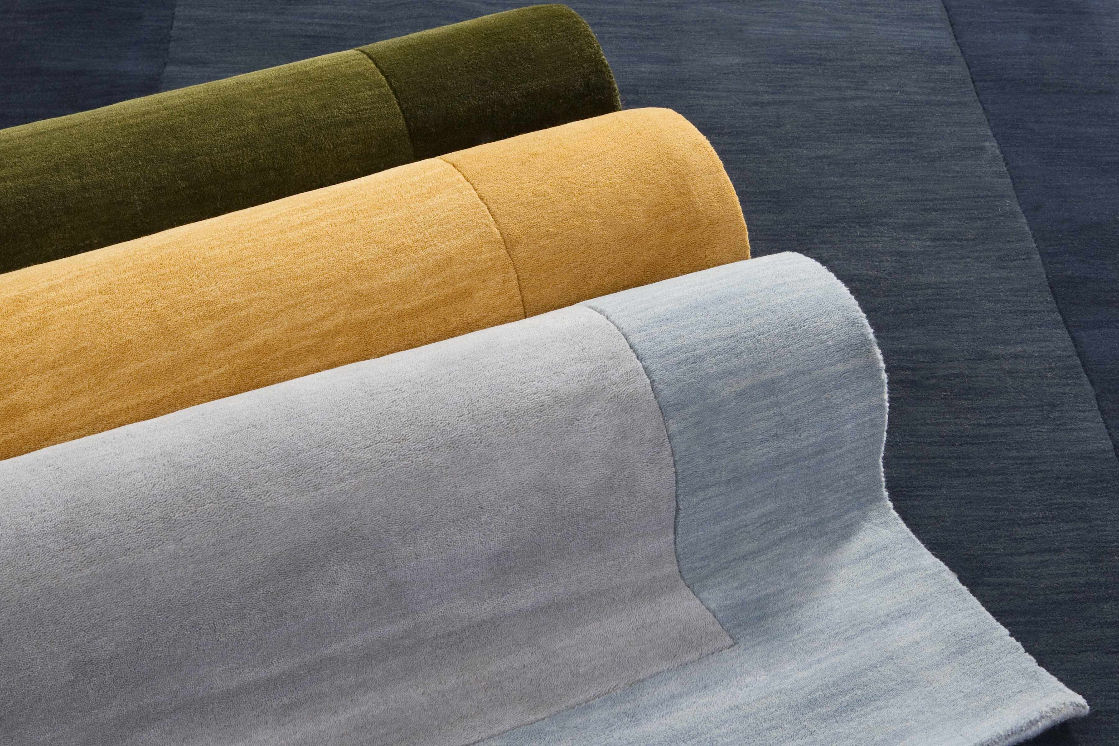 Arkabutla Solid Blue Bordered Wool Rug - Image 16
