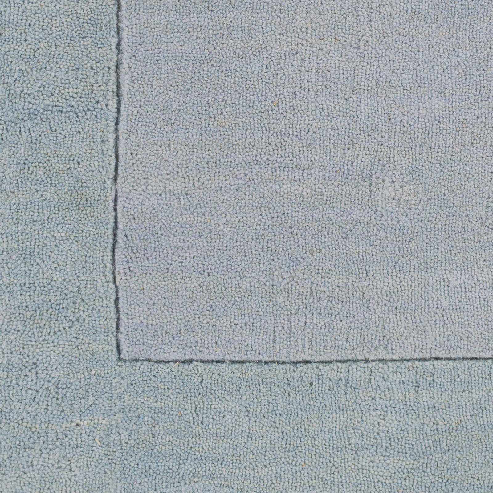Arkabutla Solid Blue Bordered Wool Rug - Image 7
