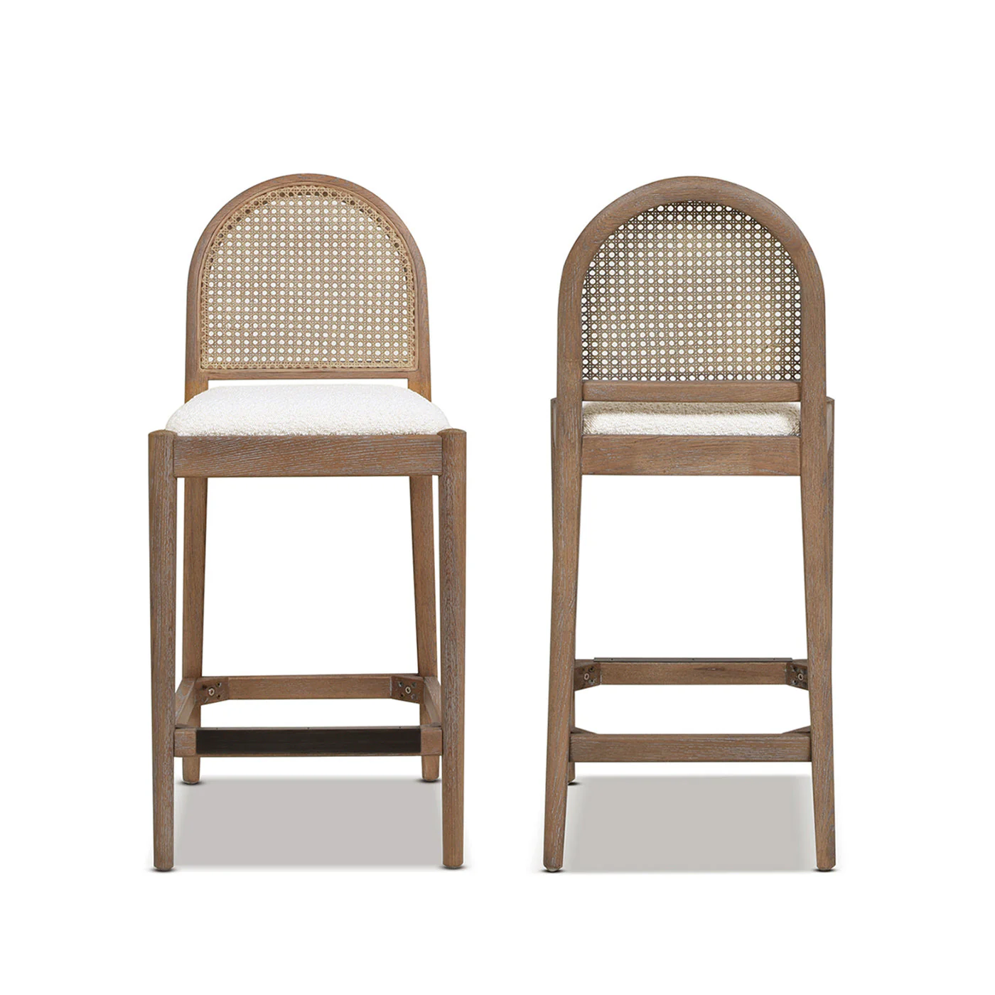 Arlin Upholstered Stool with Curved Back and Footrest - Set of 2 - Image 10