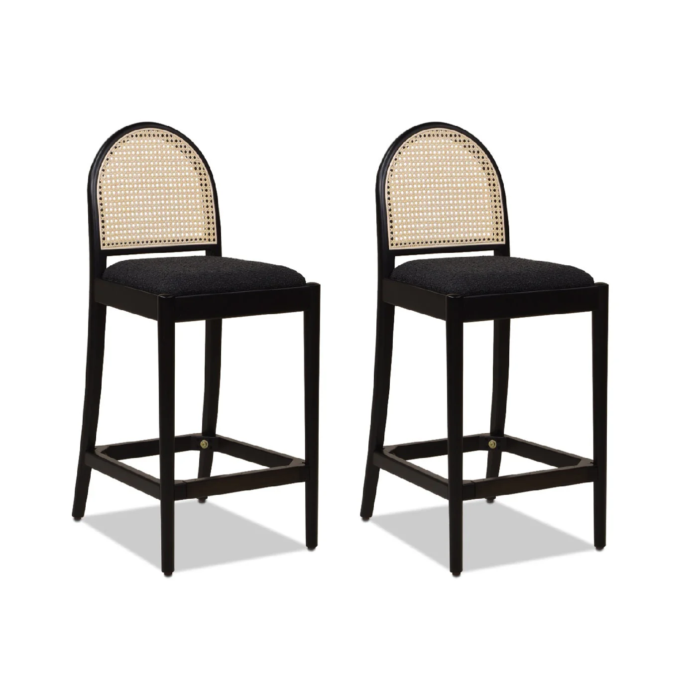 Arlin Upholstered Stool with Curved Back and Footrest - Set of 2 - Image 19
