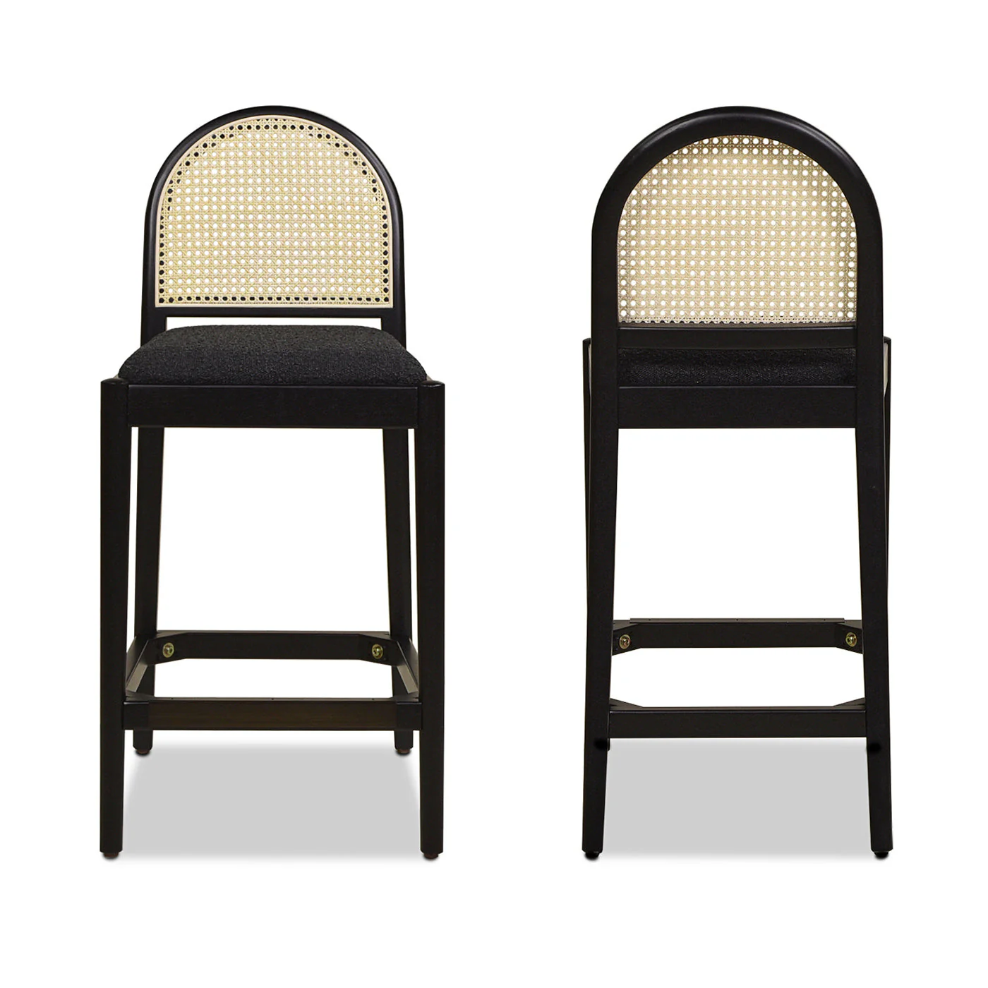 Arlin Upholstered Stool with Curved Back and Footrest - Set of 2 - Image 20