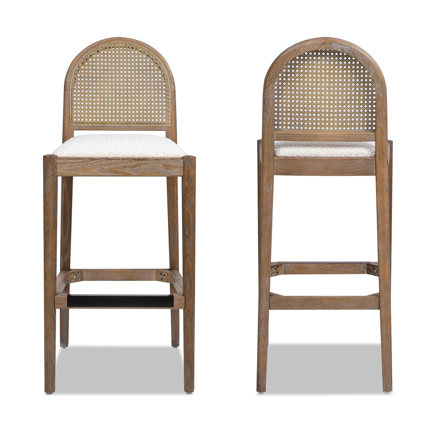 Arlin Upholstered Stool with Curved Back and Footrest - Set of 2 - Image 29