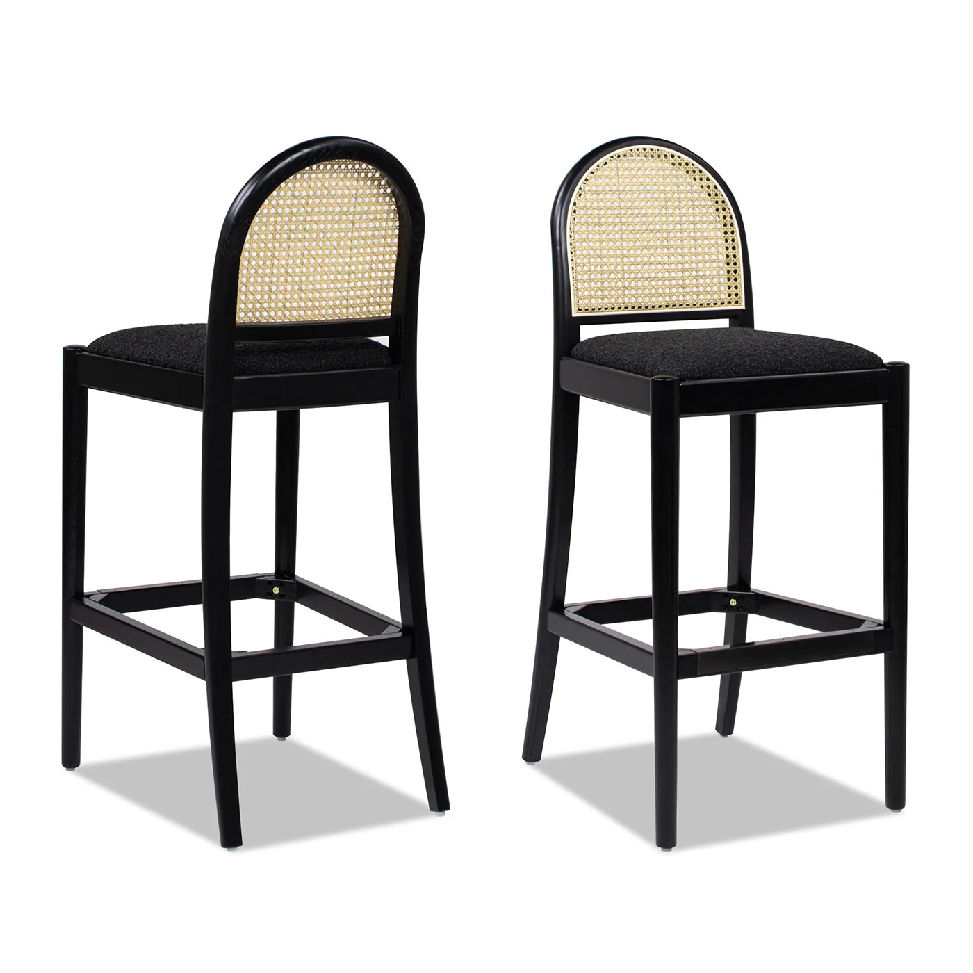 Arlin Upholstered Stool with Curved Back and Footrest - Set of 2 - Image 34