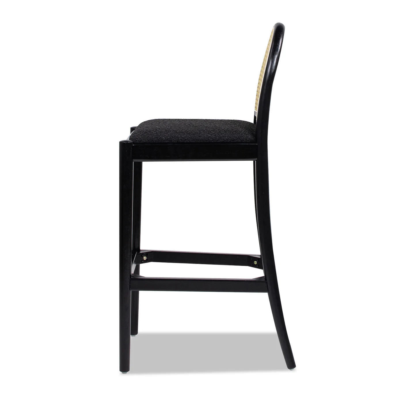 Arlin Upholstered Stool with Curved Back and Footrest - Set of 2 - Image 5