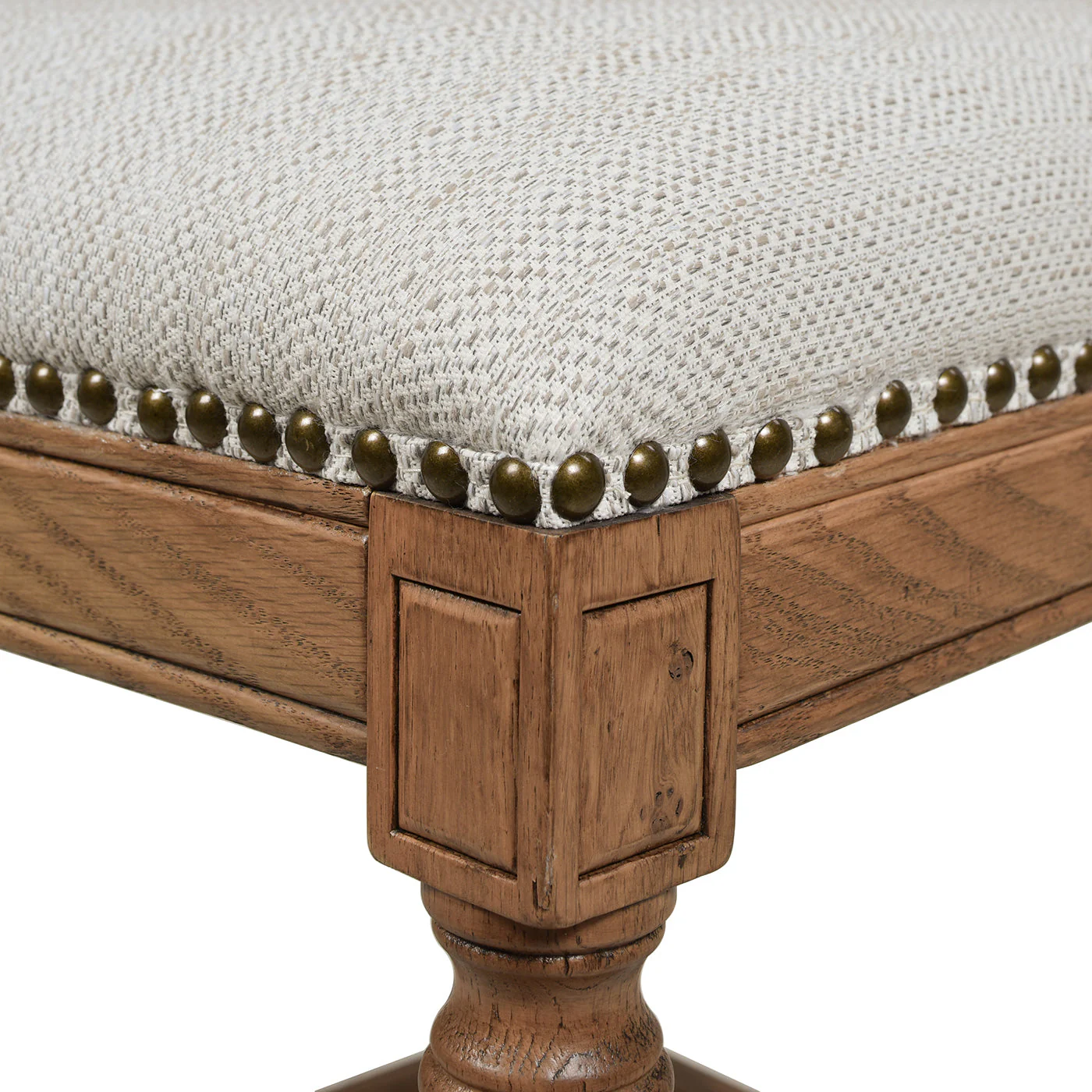 Armless Bar Stool with Nailhead Trim and Rattan High Back - Image 10