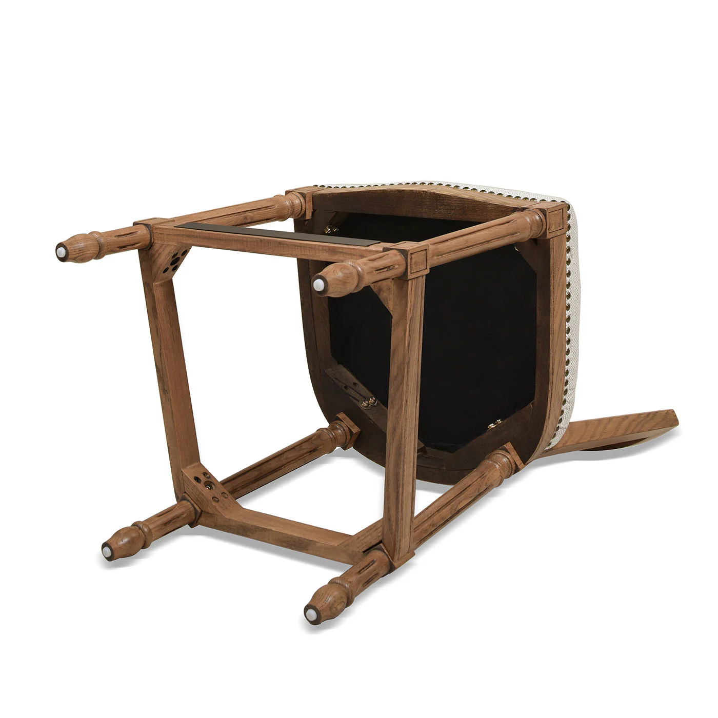 Armless Bar Stool with Nailhead Trim and Rattan High Back - Image 4