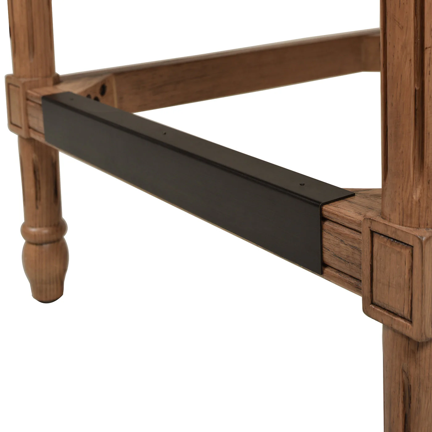 Armless Bar Stool with Nailhead Trim and Rattan High Back - Image 6