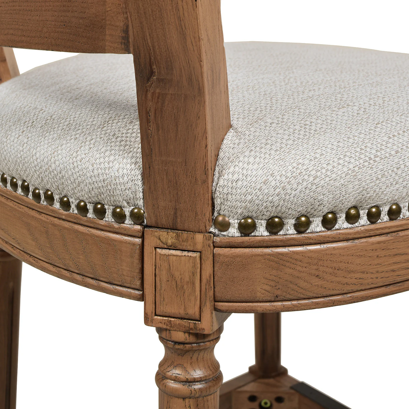 Armless Bar Stool with Nailhead Trim and Rattan High Back - Image 7