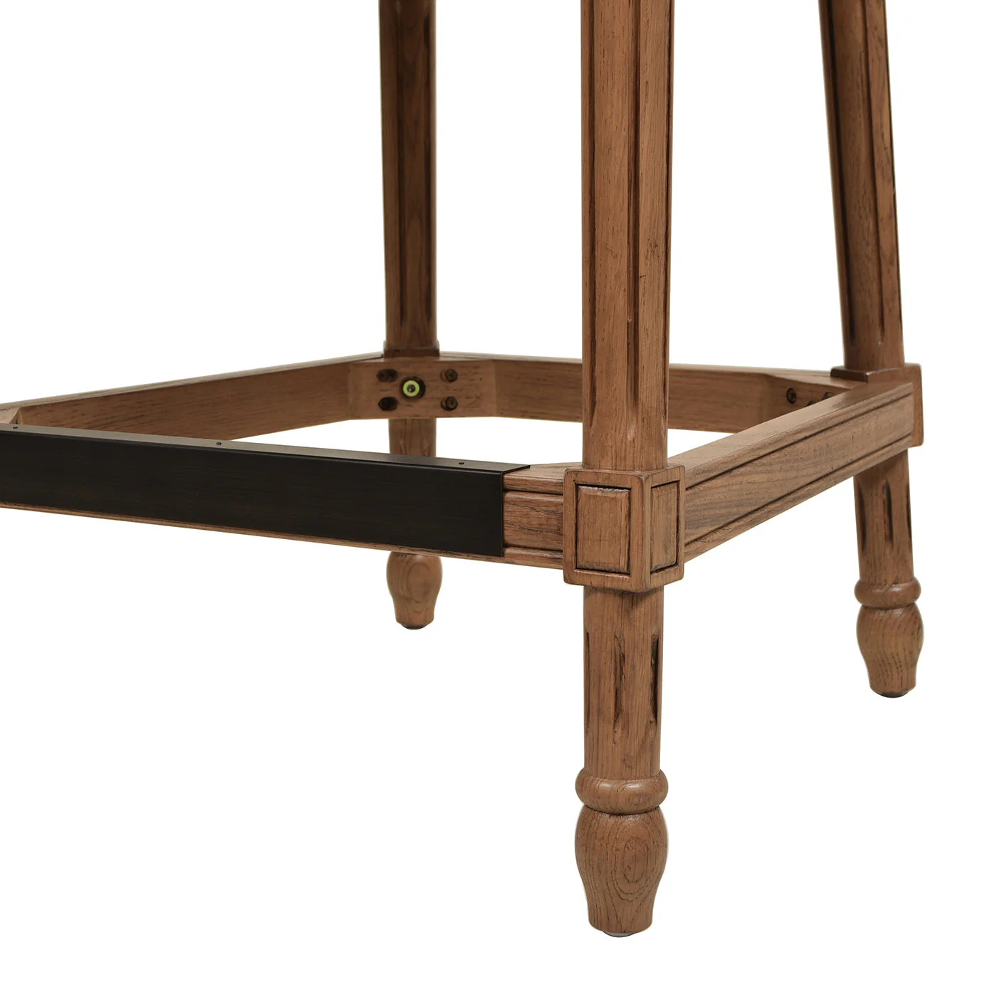 Armless Bar Stool with Nailhead Trim and Rattan High Back - Image 9