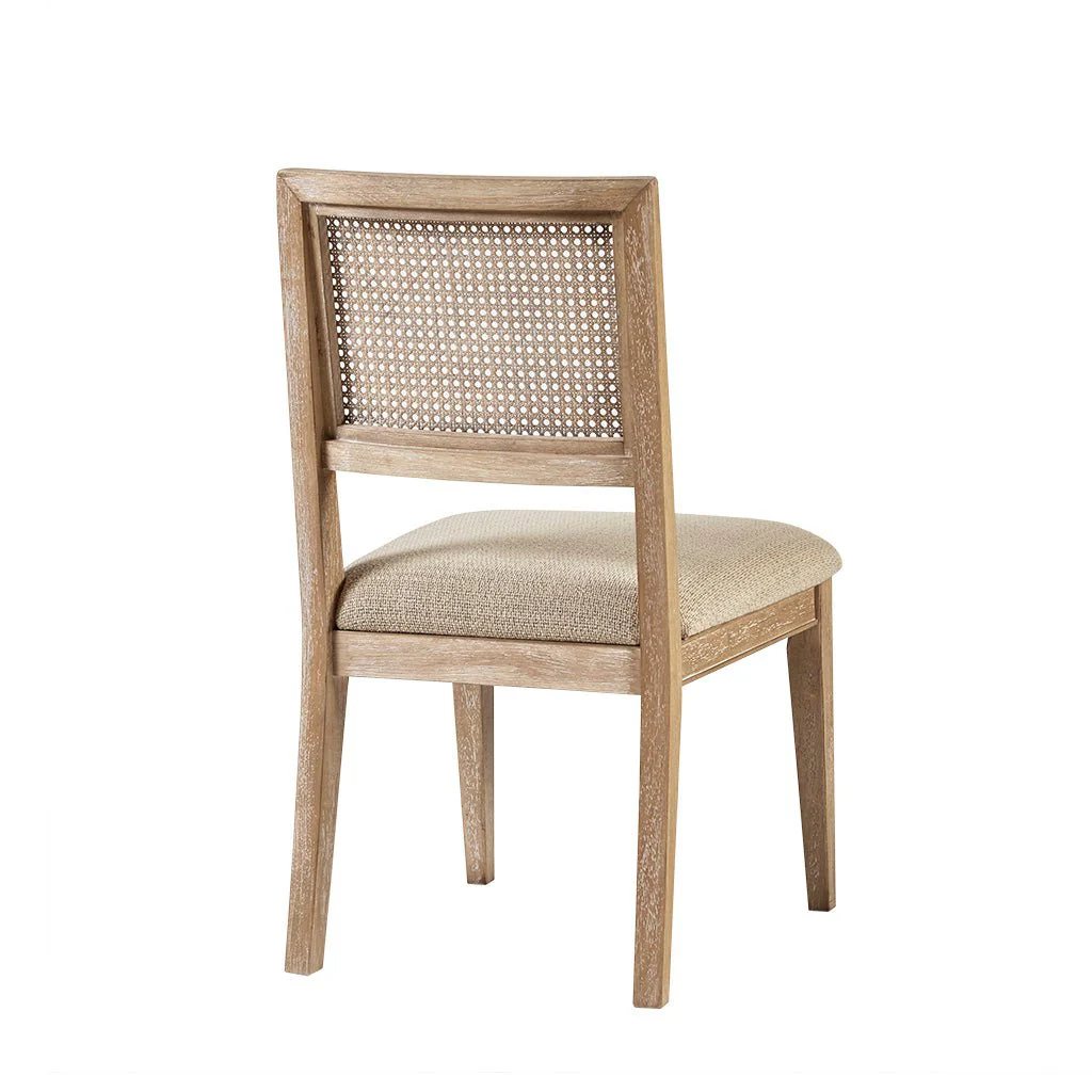 Armless Dining Chair with Cane Back and Tapered Wood Legs - Set of 2 - Image 3