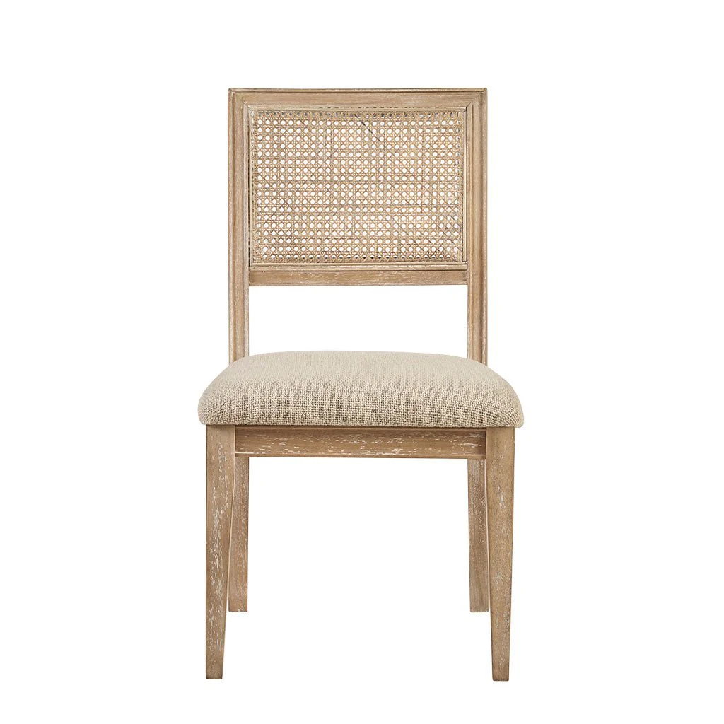 Armless Dining Chair with Cane Back and Tapered Wood Legs - Set of 2 - Image 4