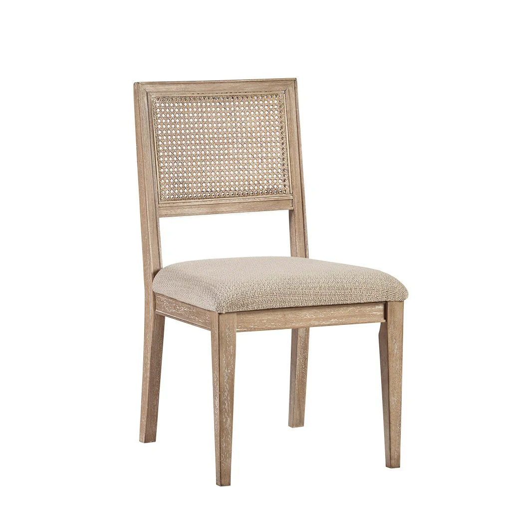 Armless Dining Chair with Cane Back and Tapered Wood Legs - Set of 2 - Image 5