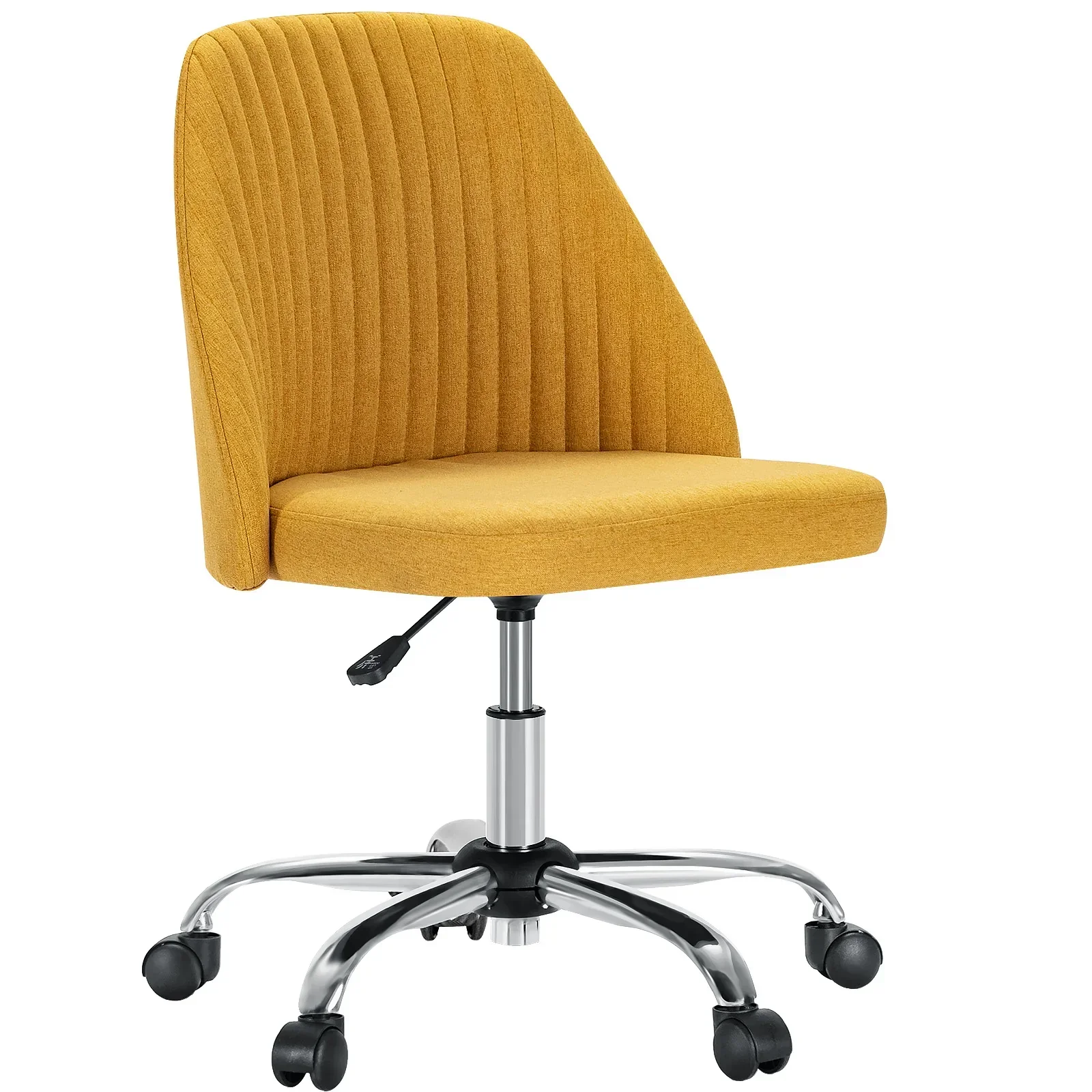 Armless Small Desk Office Chair Swivel Vanity Task Chair with Back and Wheels - Image 10